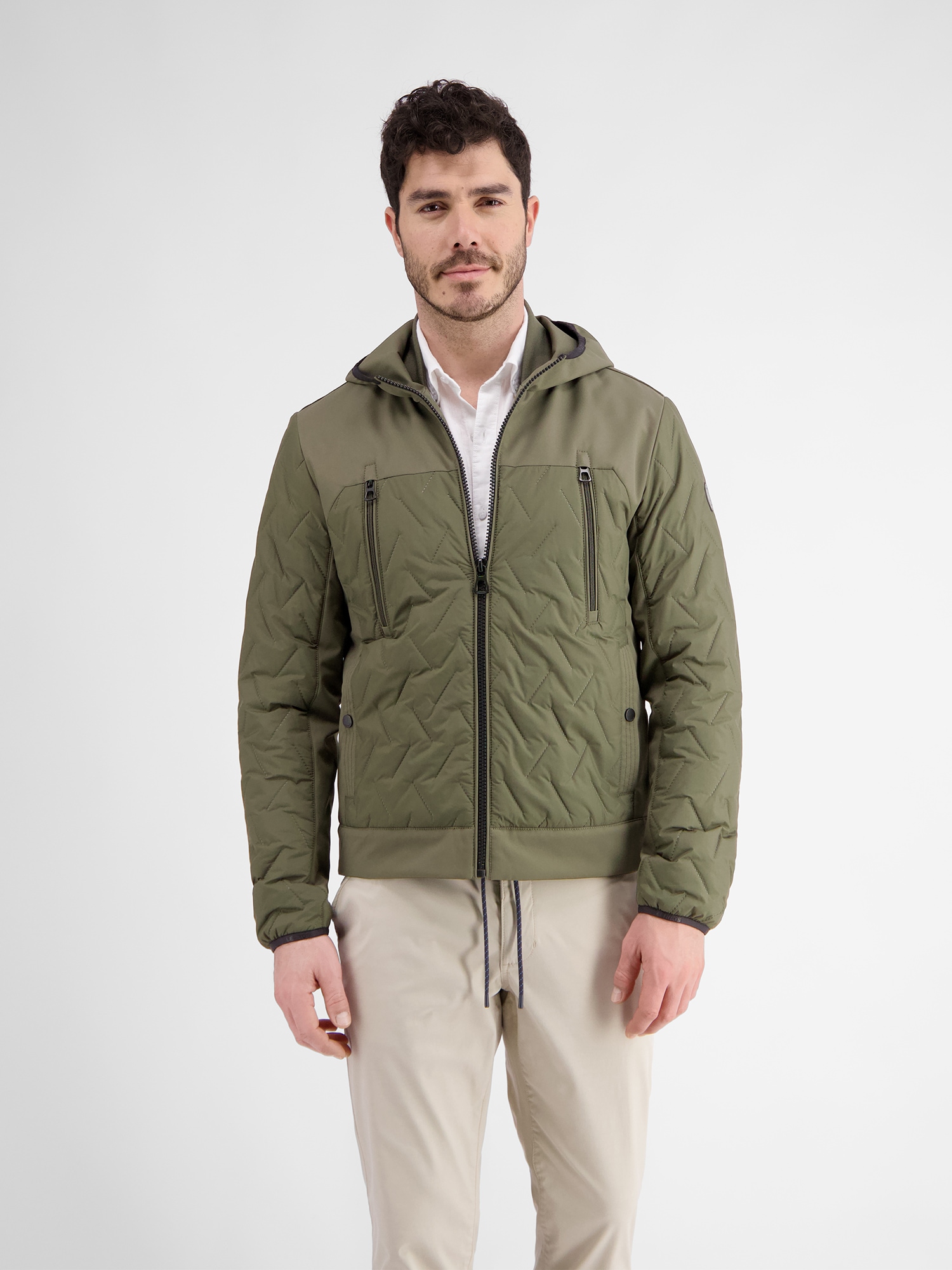 LERROS Steppjacke "LERROS Herren Steppjacke mit Kapuze", mit Kapuze, Wasser Wind