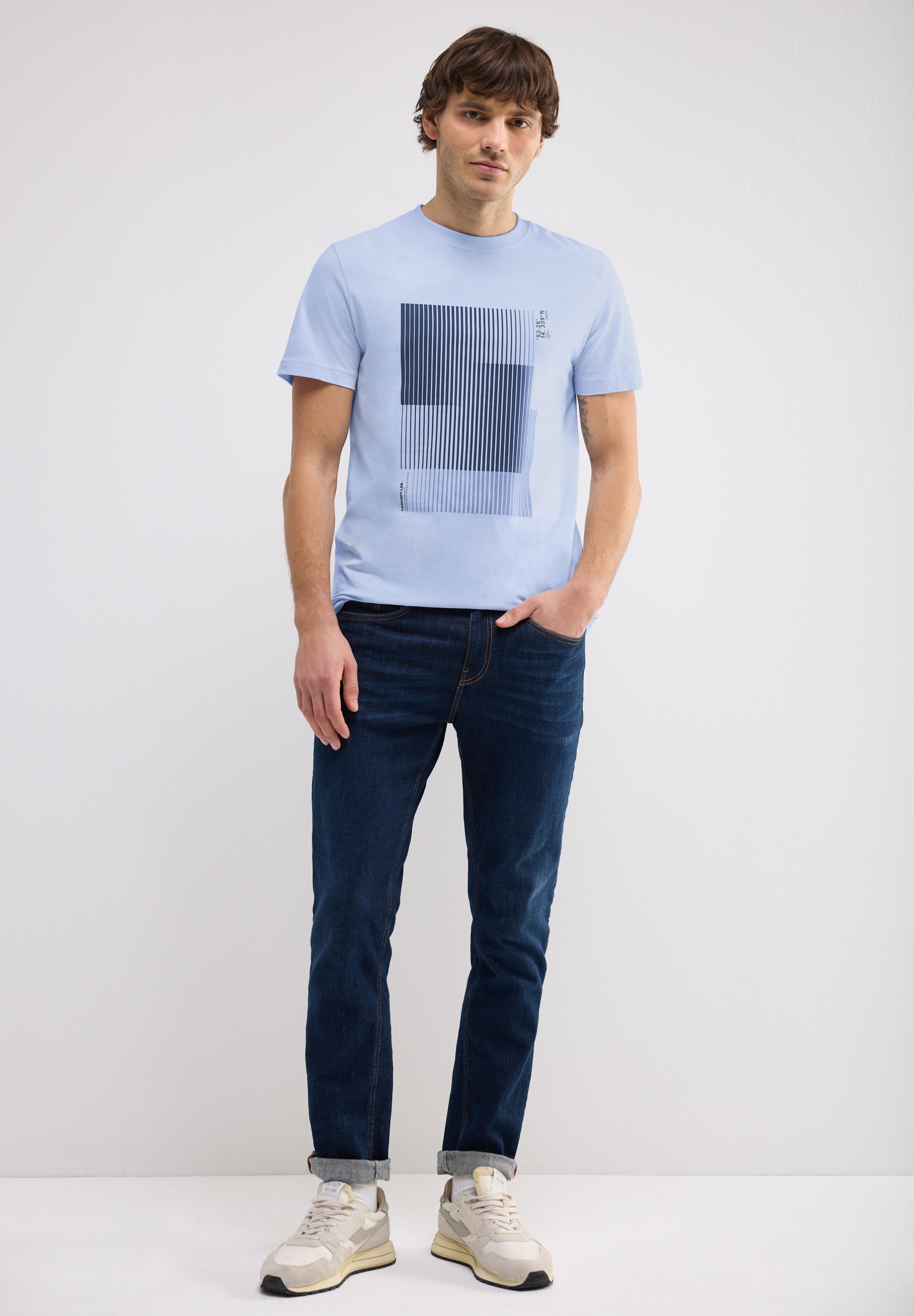 STREET ONE MEN T-Shirt, aus reiner Baumwolle