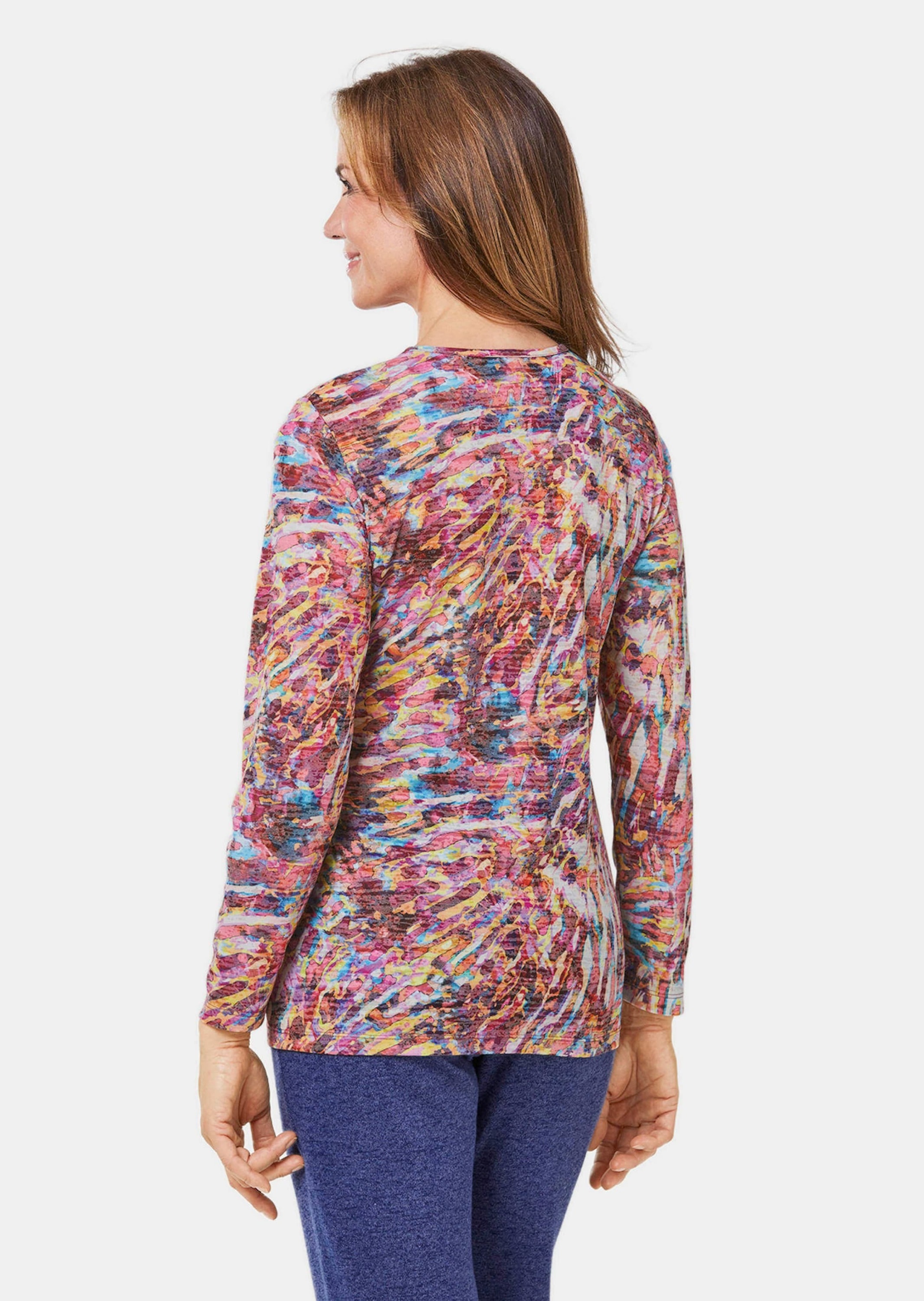 GOLDNER Longpullover »Shirt Langarmshirt in Ausbrennerqualität mit Rundhals«
