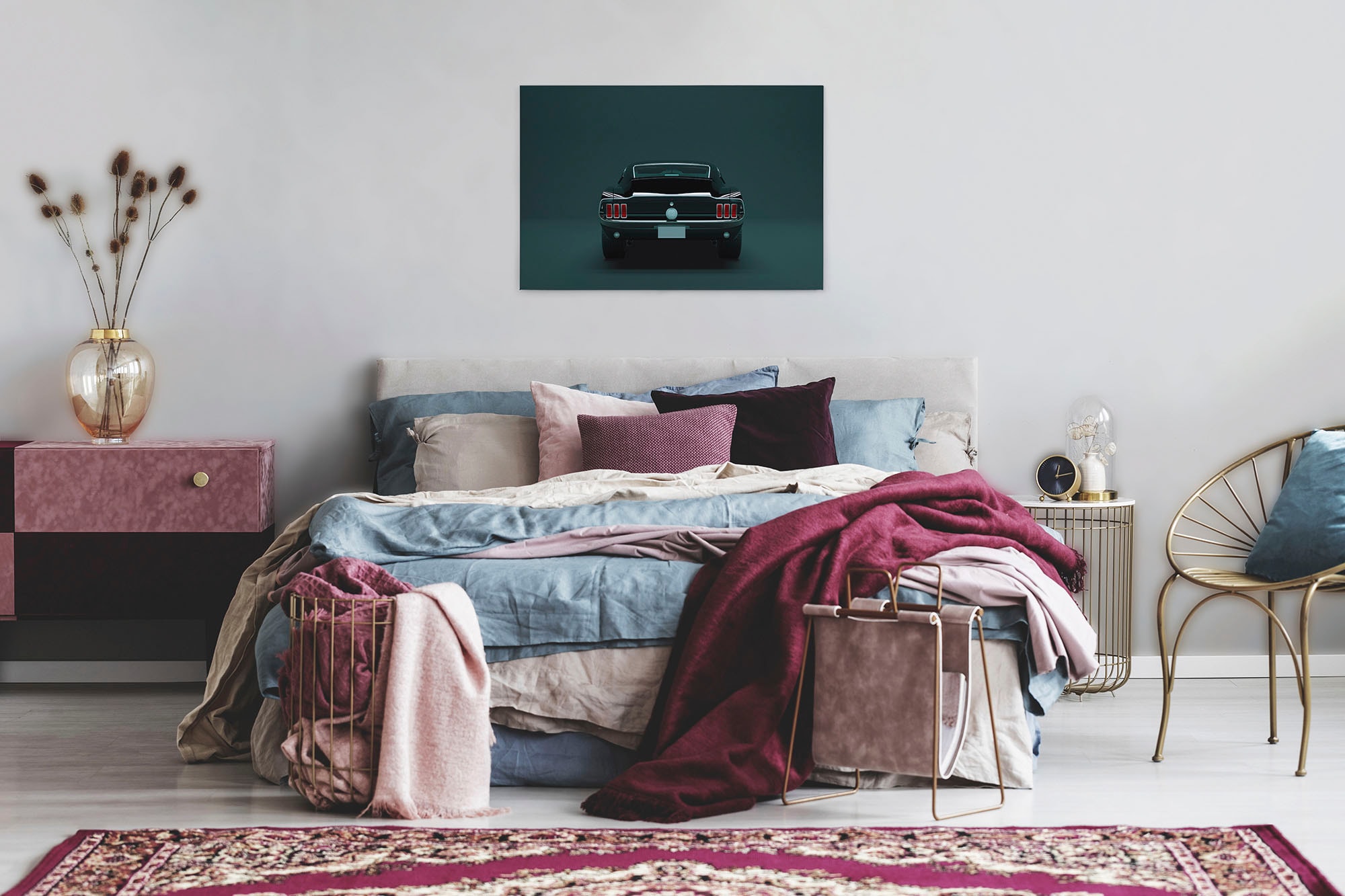 A.S. Création Leinwandbild »mustang 3«, Kunst-Auto-Kinder, (1 St.), Keilrahmen Bild Oldtimer Auto Leinwand-Bild Wohnzimmer modern Wandbild