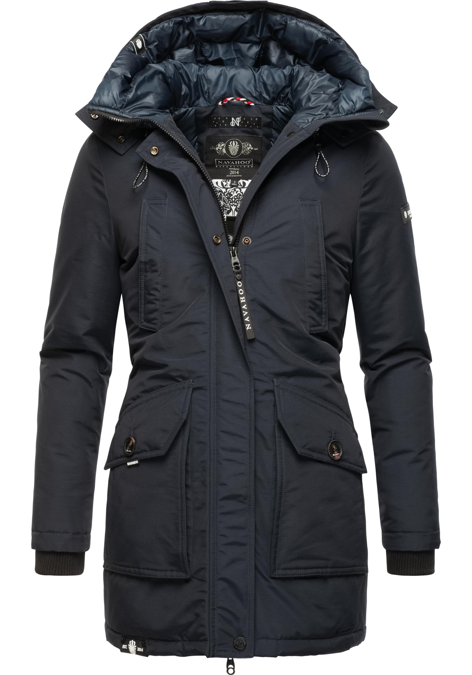 Navahoo Winterjacke »Blizzardstorm«, mit Kapuze, Warm gefütterter Wintermantel mit Kapuze