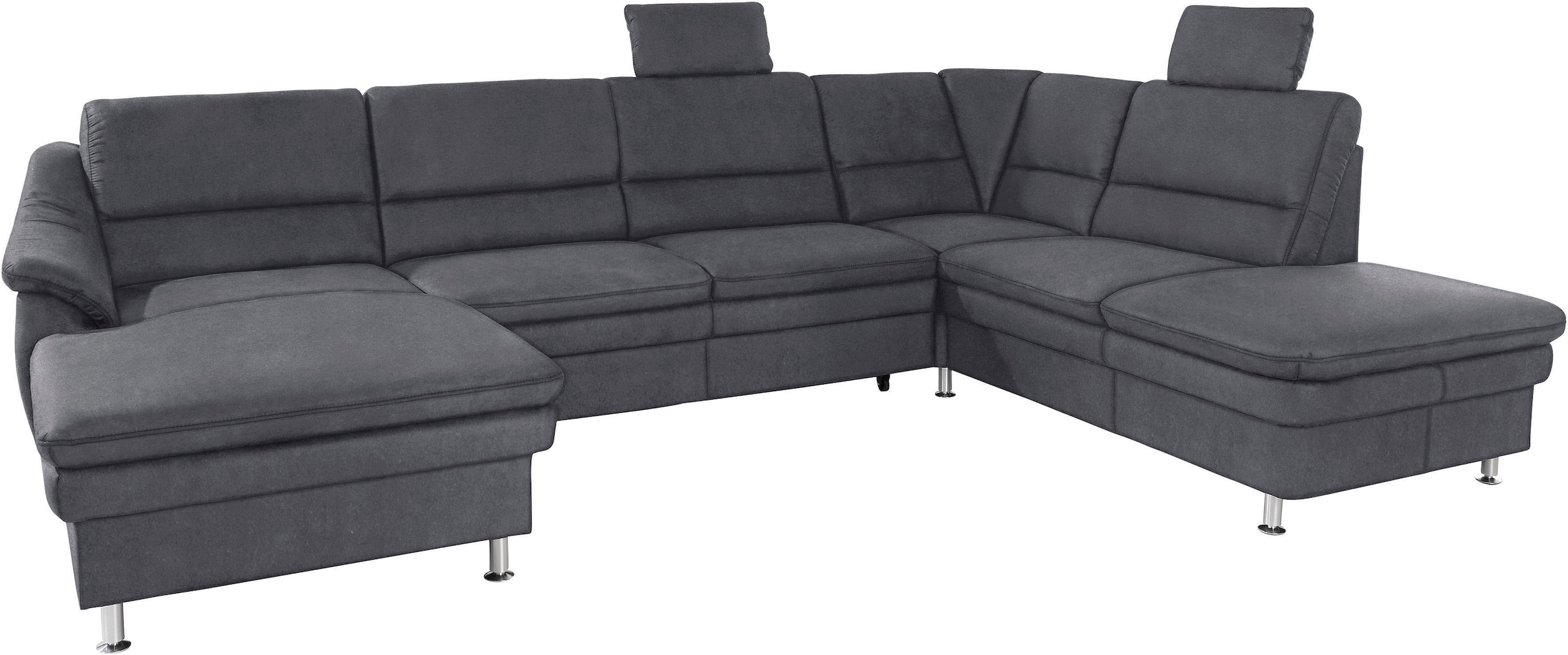 sit&more Wohnlandschaft "Cardoso, U-Form, B: 324 cm, Bettfunktion und Relaxfunktion optional" 2 Kopfstützen inklusive, Federkern, komfortable Sitzhöhe 47 cm