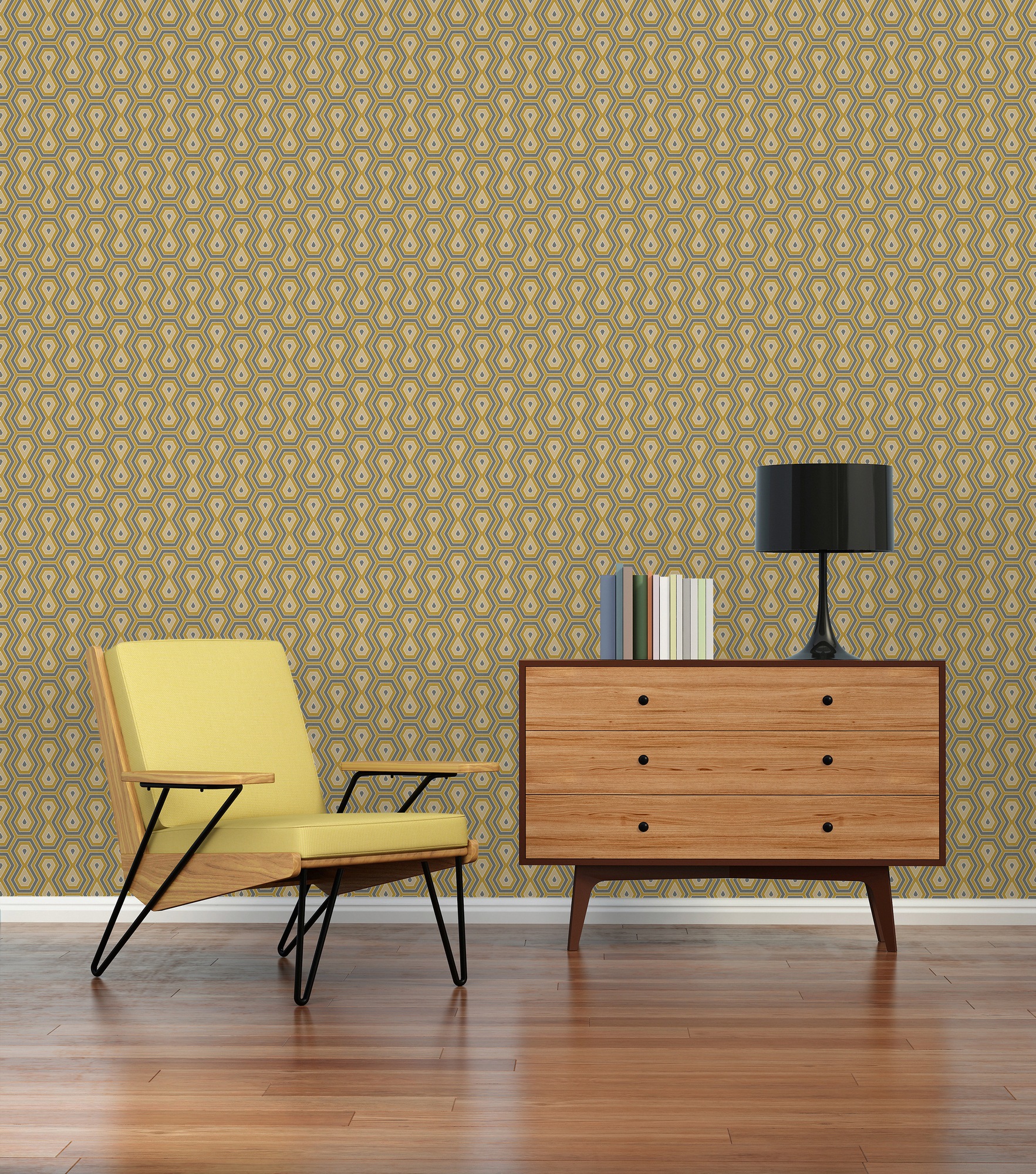 Architects Paper Vliestapete »Jungle Chic«, geometrisch-grafisch-Retro, Geometrische Tapete Retro Vintage Tapeten Wohnzimmer Schlafzimmer Flur