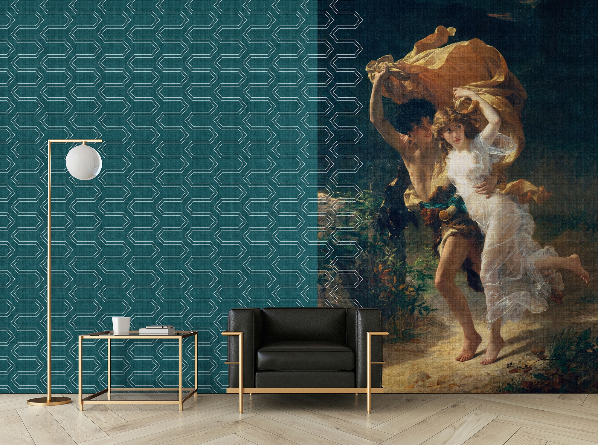 living walls Fototapete »Walls by Patel Cortina«, Fototapete Vintage cortina 4,00 m x 2,70 m 200 g Vlies Premium Tapete