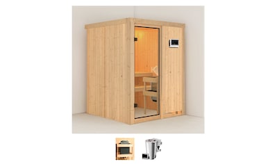 Sauna »Milaja«, (Set), 3,6-kW-Bio-Plug & Play Ofen mit externer Steuerung