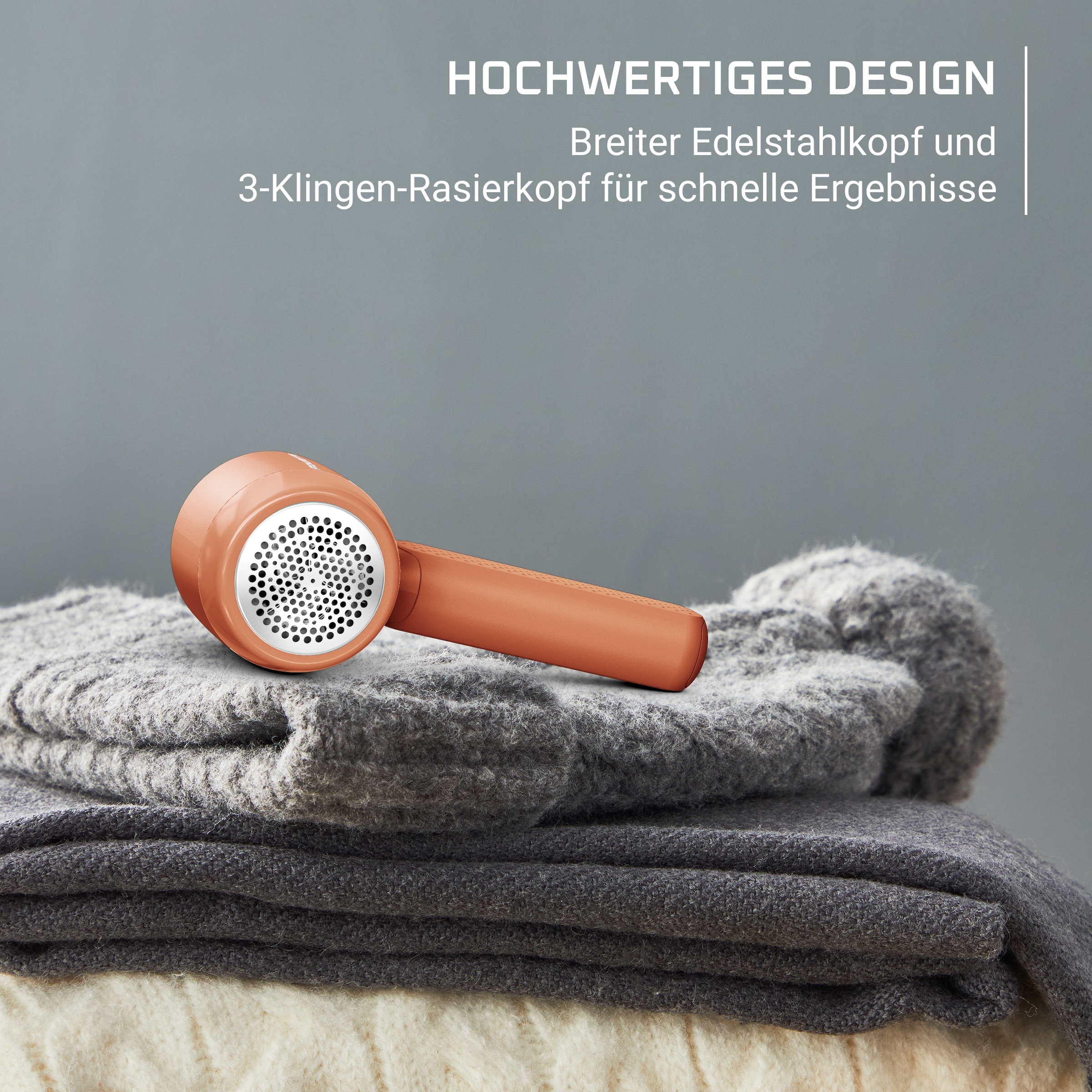 Rowenta Fusselrasierer »Easy Care, wiederaufladbarer Fusselentferner, einfache Handhabung« breiter Edelstahlkopf, 3-fach gezahnte Klingen, JA8001