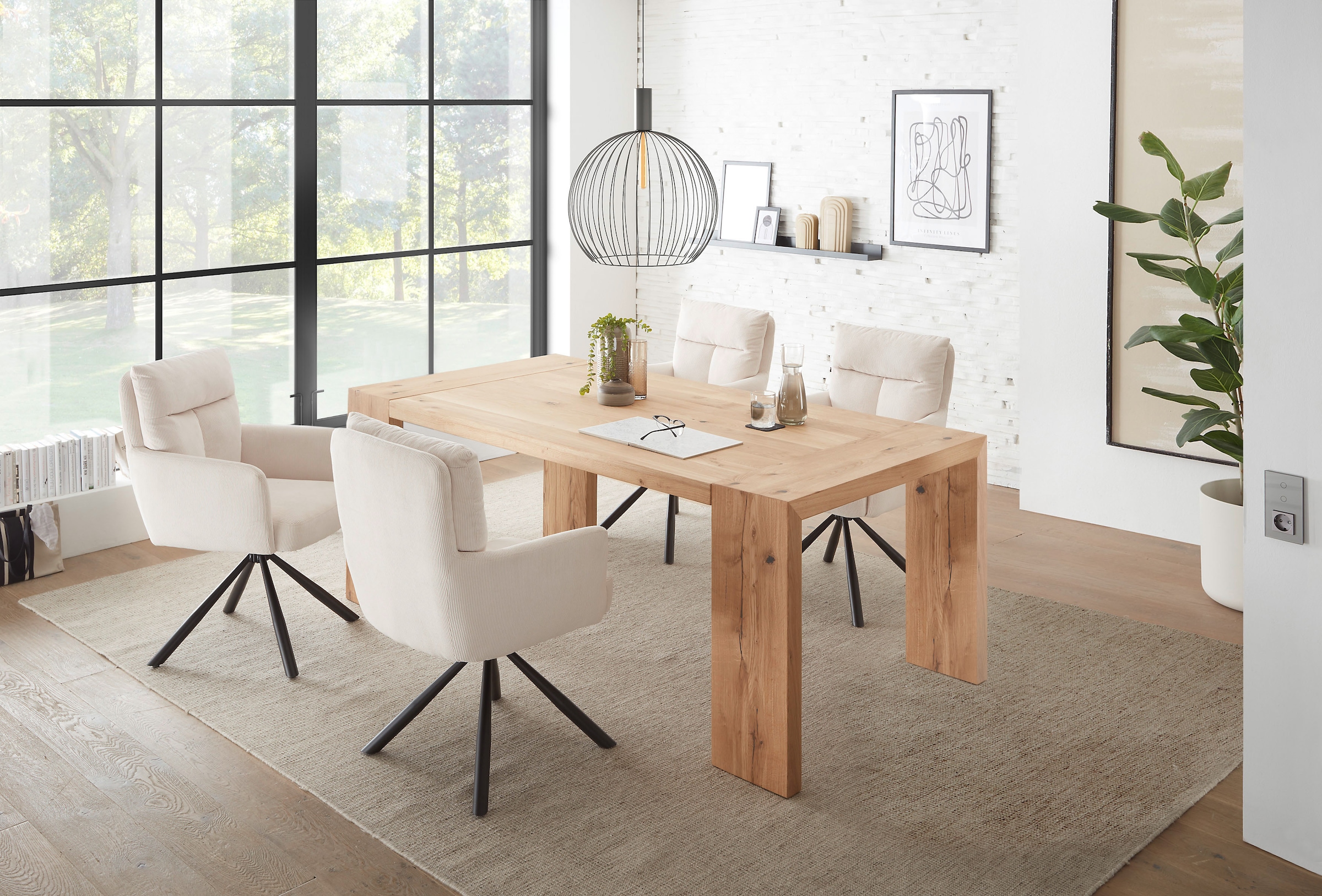 Stolkom Esstisch »Anno Esszimmertisch Eiche Massivholz geölt, FSC, BxHxT 200x76x100 cm«, Eiche Massivholz geölt, FSC-Zertifiziert, Flächenbelastung bis 90 kg