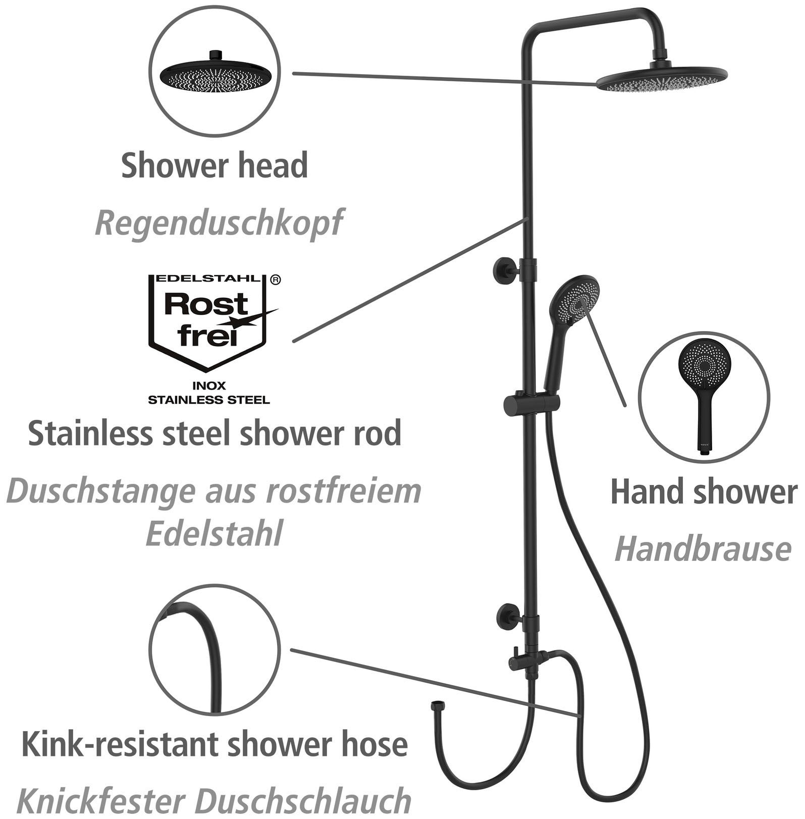 WENKO Duschsystem »Watersaving«, einfacher Anschluss an bestehende Armatur oder Wandanschlussbogen