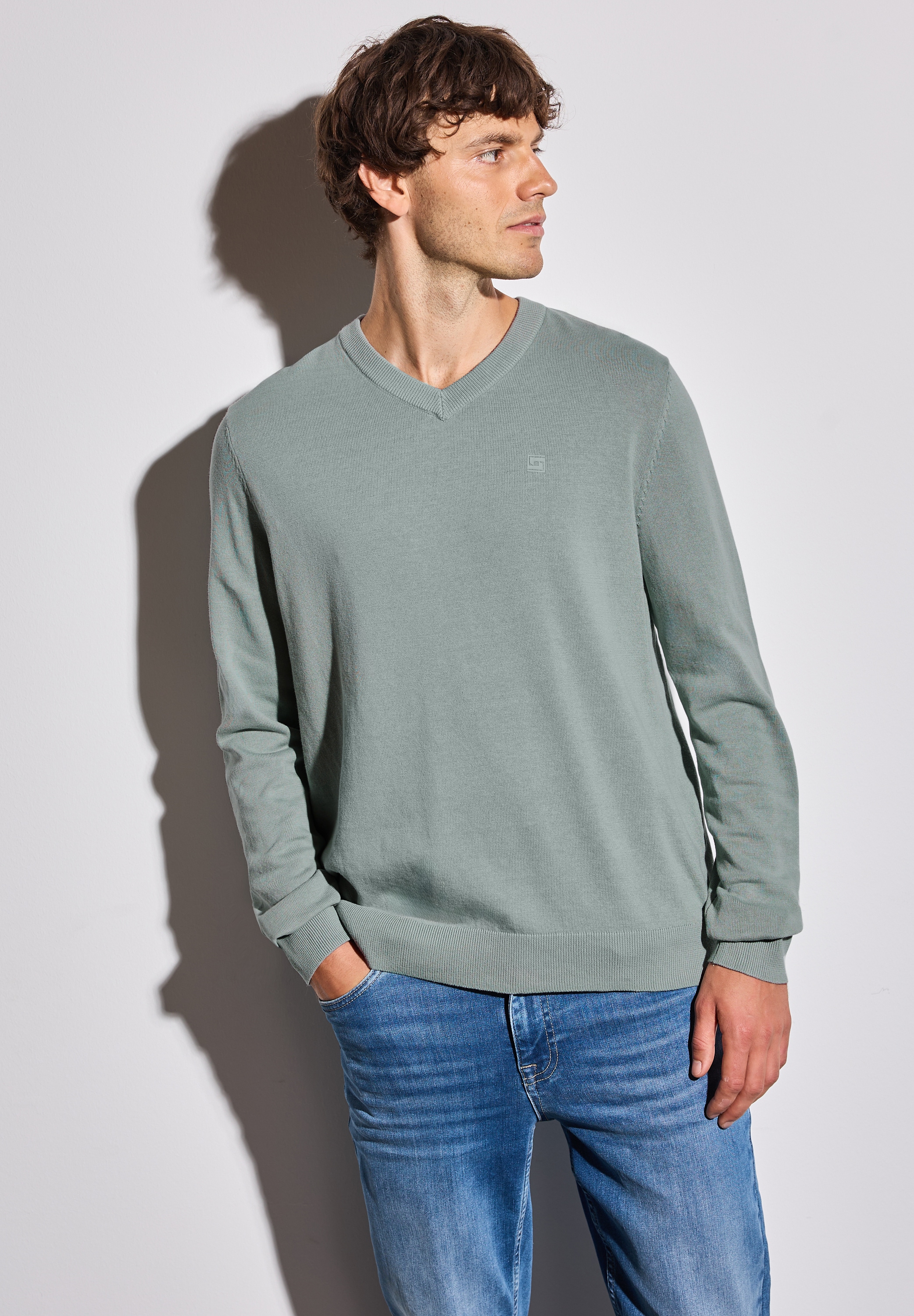 STREET ONE MEN Strickpullover, aus reiner Baumwolle günstig online kaufen