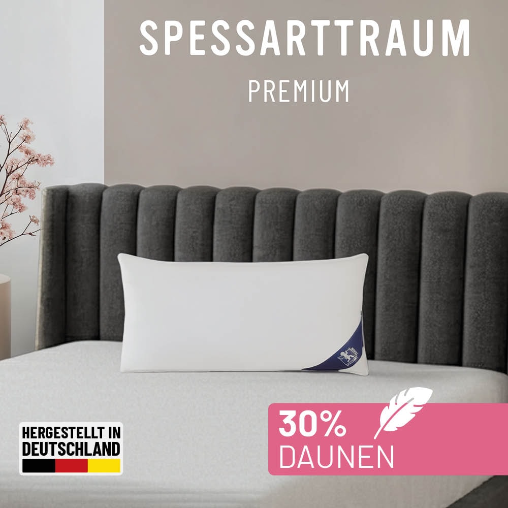 SPESSARTTRAUM Gänsefederkopfkissen "Premium, Kopfkissen 1-tlg. oder 2-tlg. 40x80 oder 80x80 cm" Füllung: 70% Gänsefedern, 30% Gänsedaunen 1 Stk. tlg. hergestellt in Deutschland, allergikerfreundlich, im Set günstiger