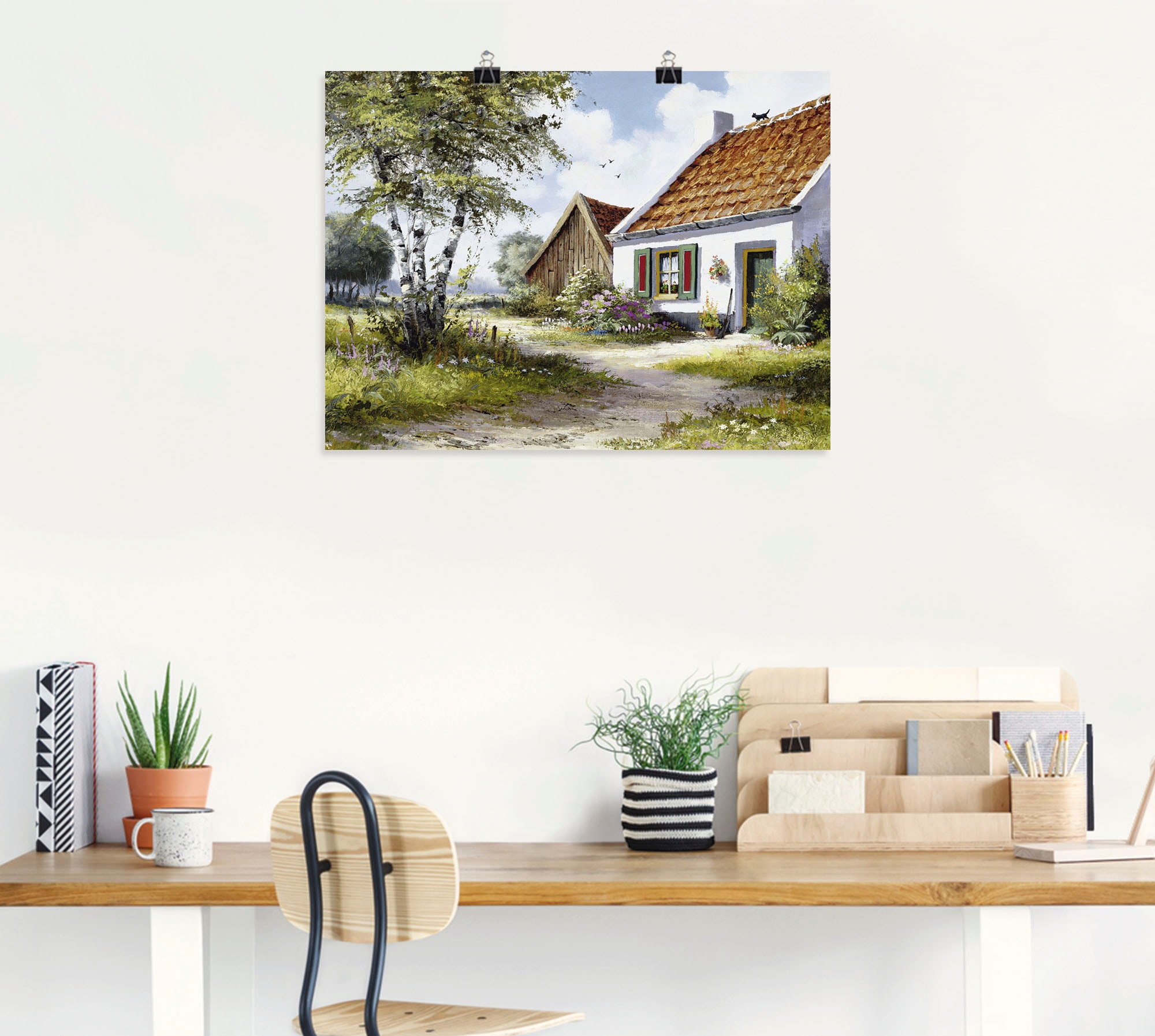 Artland Wandbild »Katze auf dem Dach«, Garten, (1 St.), als Leinwandbild, Poster, Wandaufkleber in verschied. Größen
