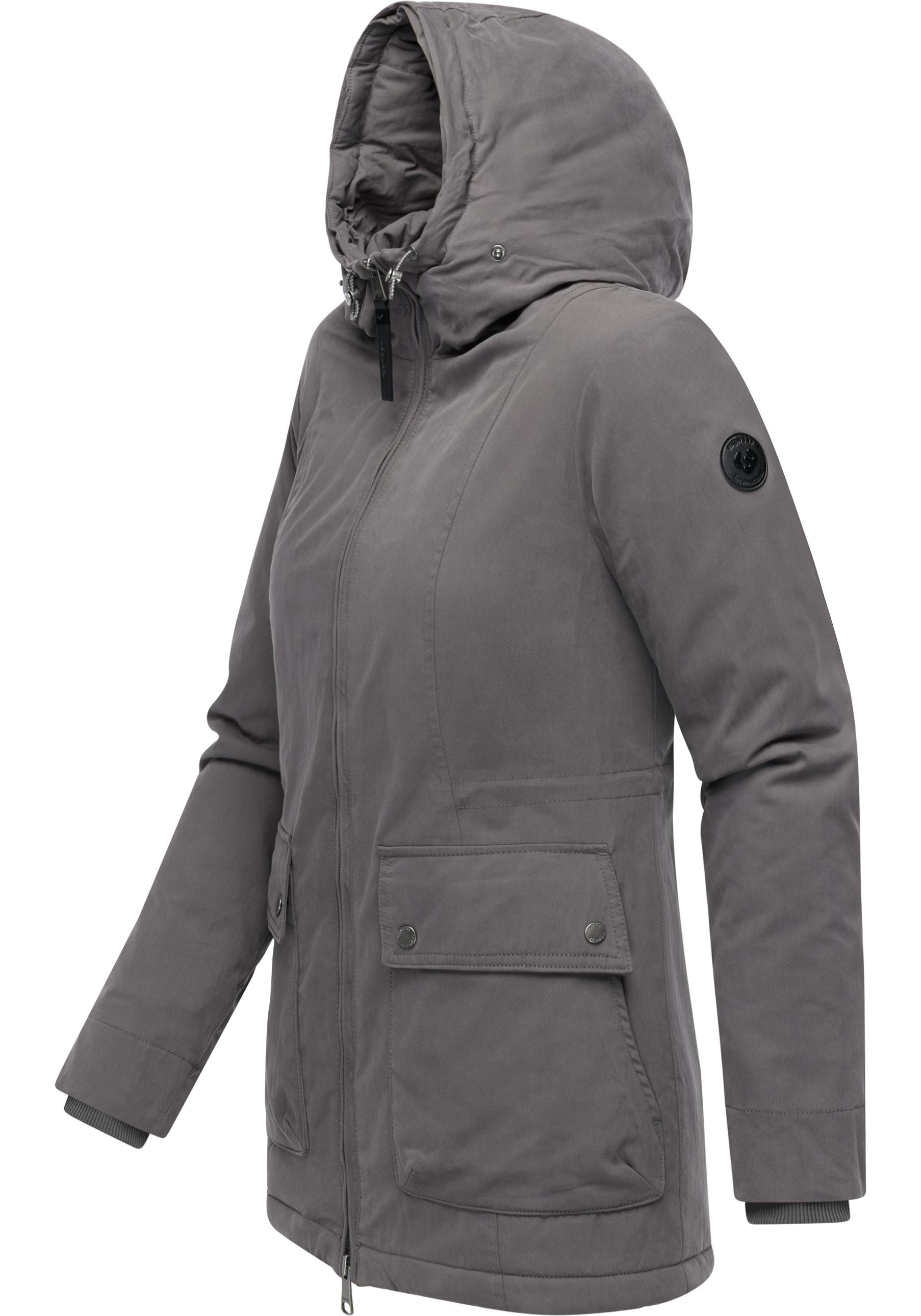 Ragwear Kurzmantel »Monadetta Warm«, Kurzer Wintermantel mit Kunstfellbesatz