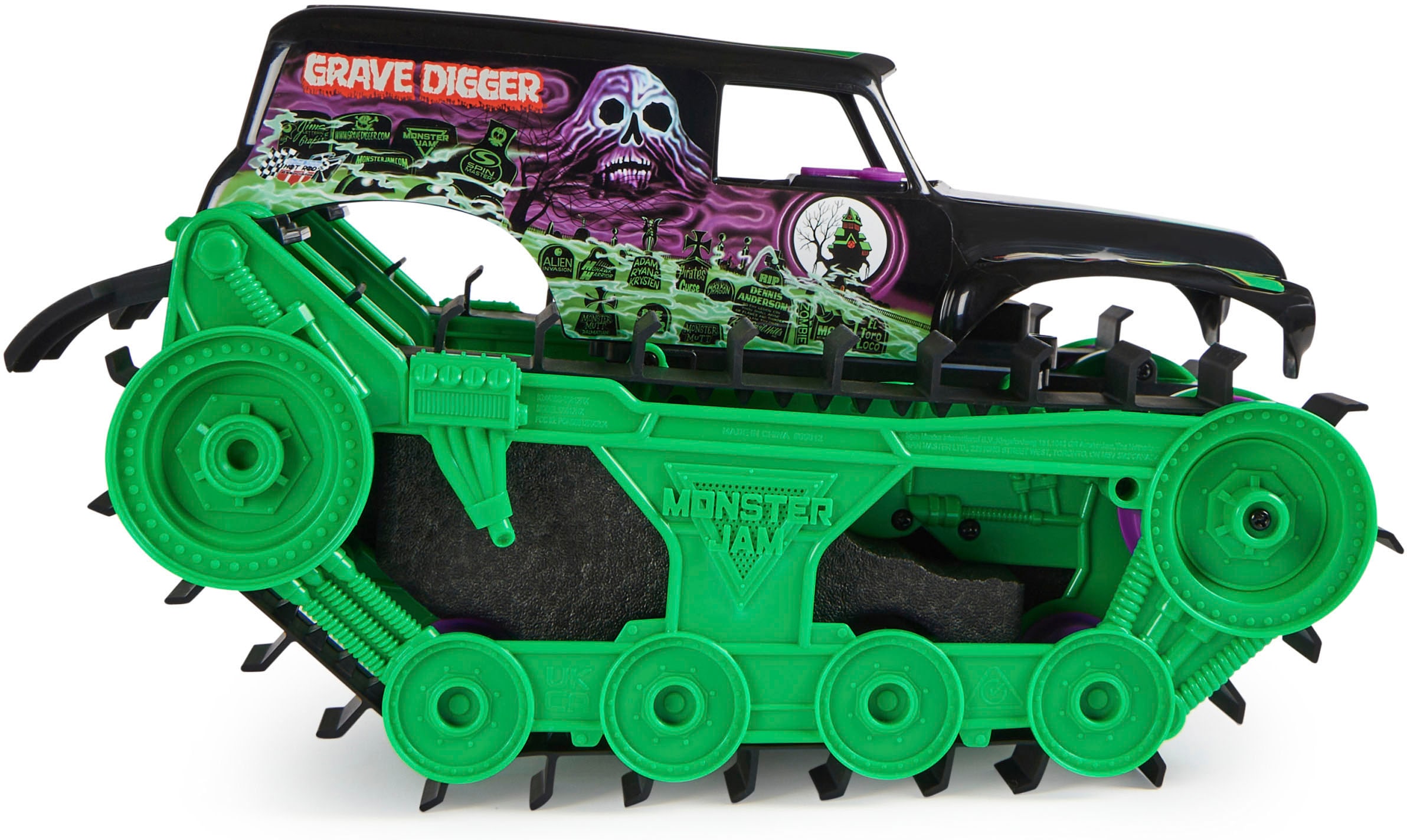 Spin Master RC-Monstertruck »Monster Jam - Grave Digger Trax«, All-Terrain-geländegängig an Land und im Wasser