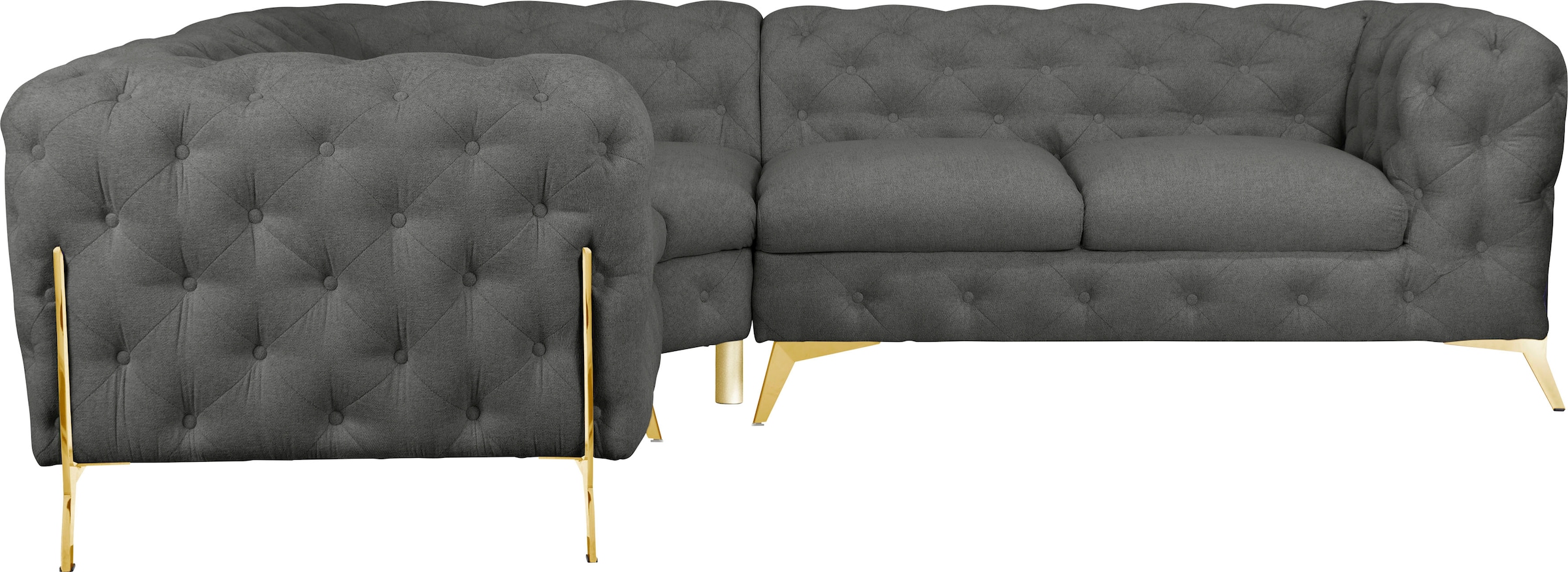 Home affaire Chesterfield-Sofa "Amaury L-Form" moderne Chersterfield-Optik, günstig online kaufen