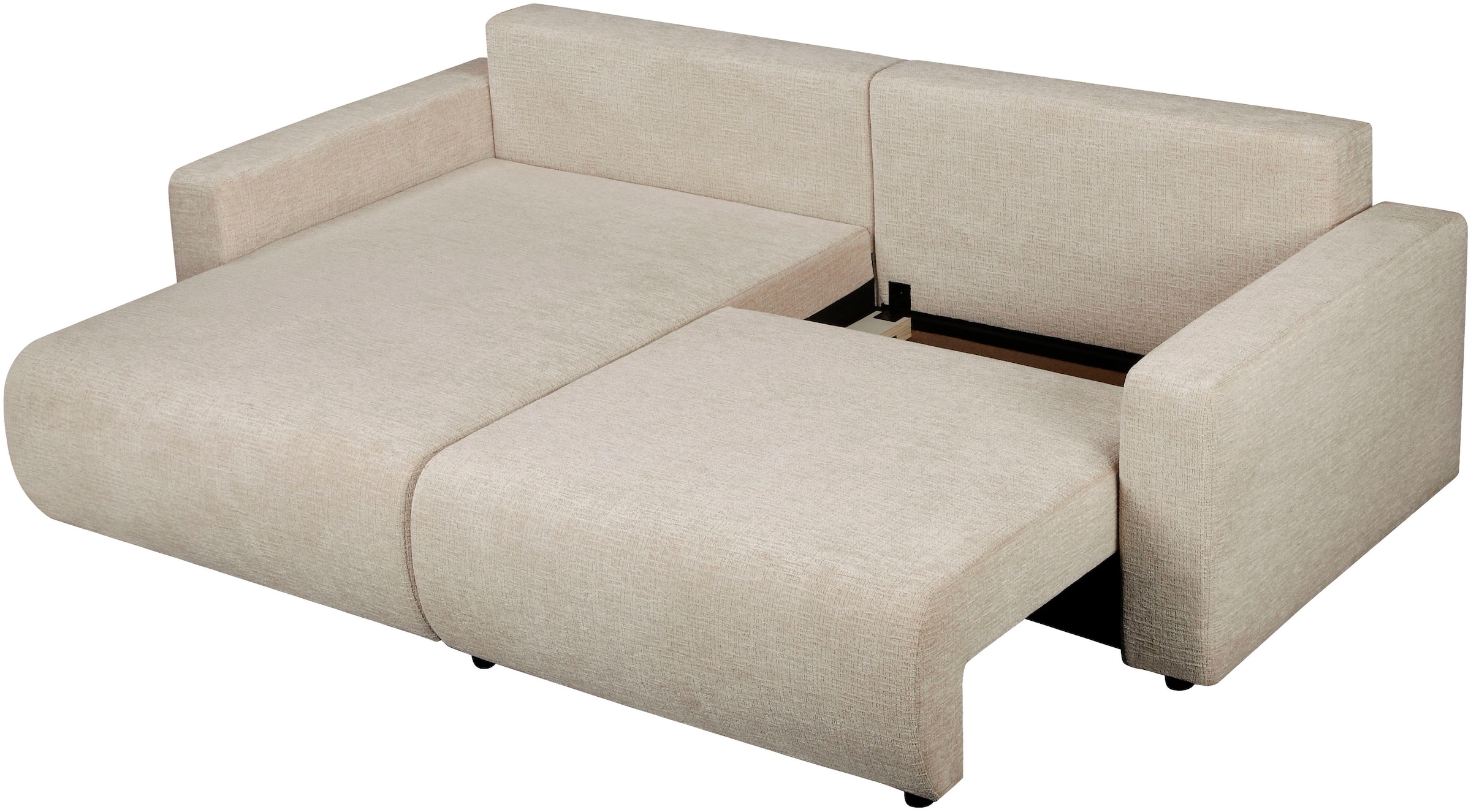 OTTO home Ecksofa »TILLIE L-Form, 229 cm - OTTO. Verlässliche Qualität.« Schlaffunktion (132/194), Bettkasten, Struktur-Bezug