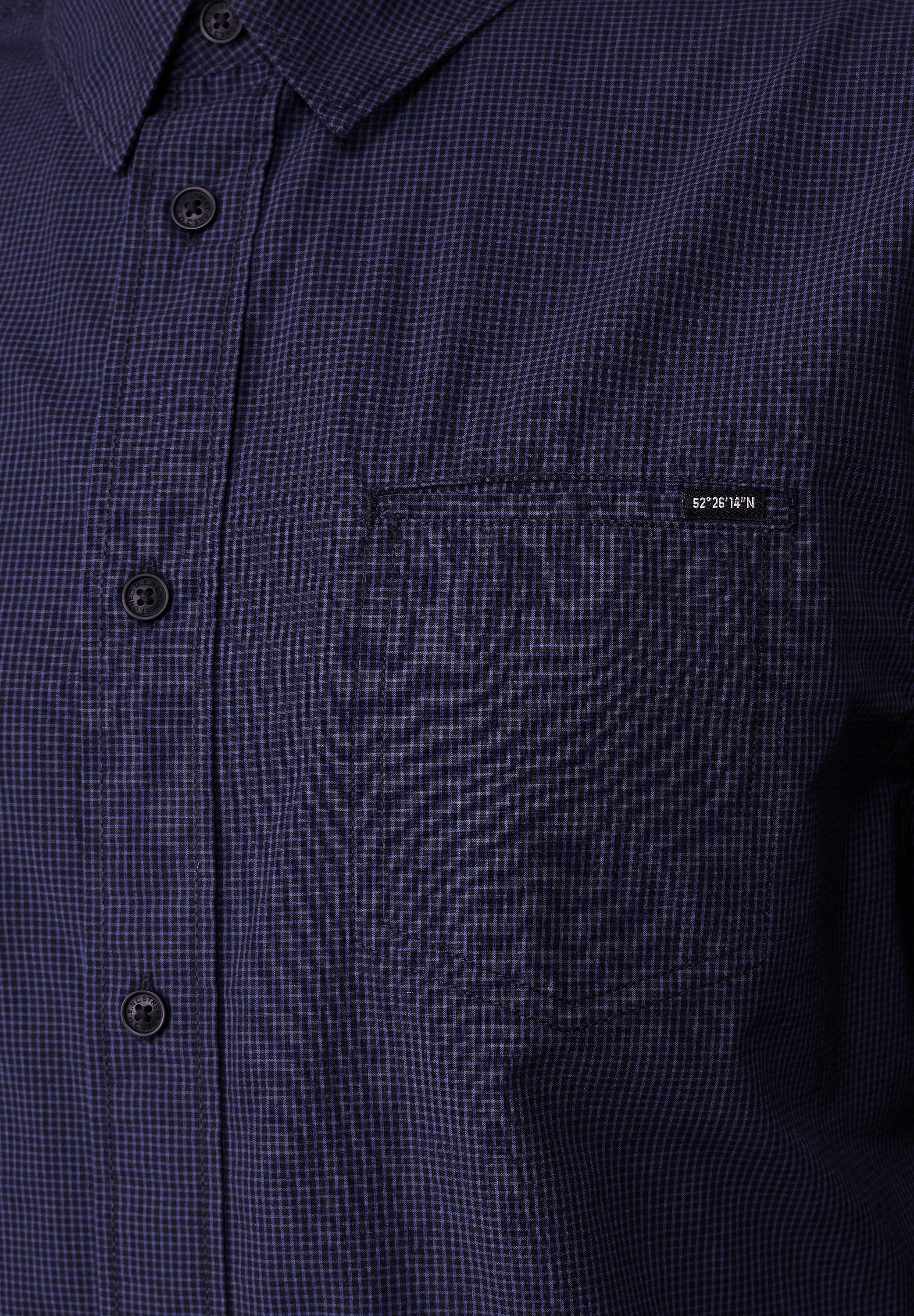 STREET ONE MEN Langarmhemd, mit Minimal Muster
