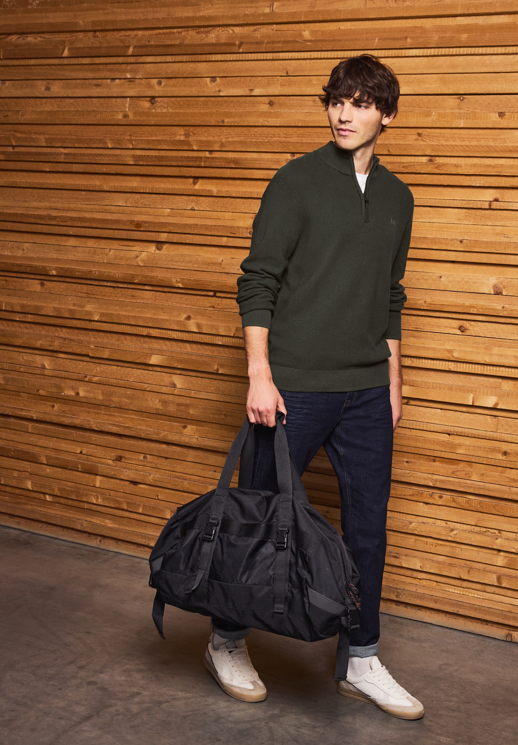 STREET ONE MEN Strickpullover aus reiner Baumwolle