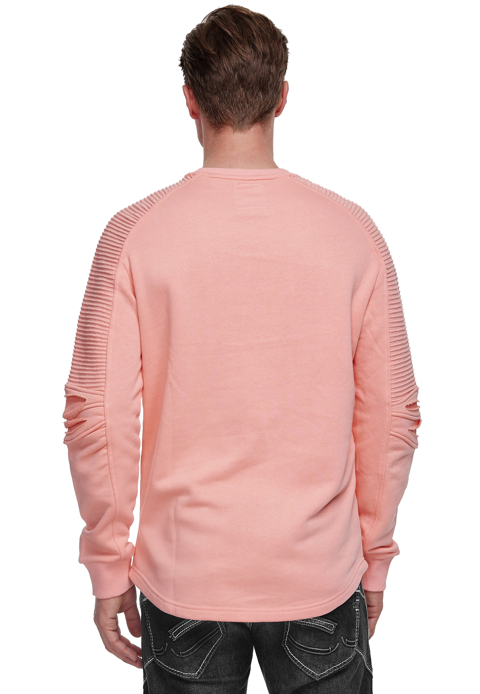 Rusty Neal Sweatshirt, mit geripptem Ärmeldesign