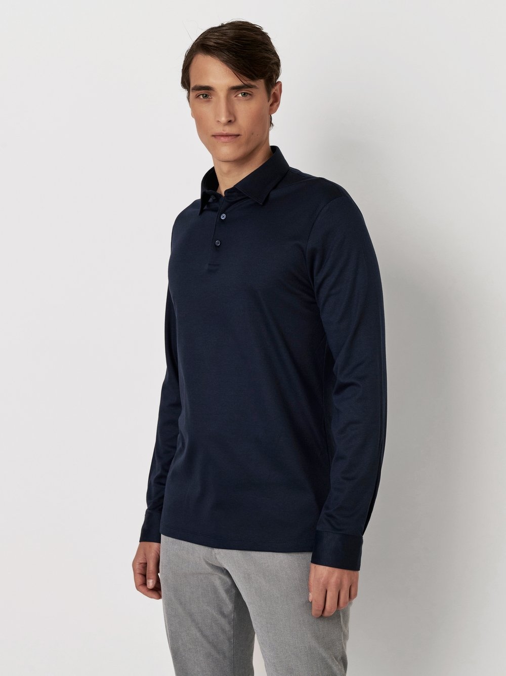 DESOTO Langarm-Poloshirt "Essential Polo Kent 1/1", Mit Rundhalsausschnitt günstig online kaufen