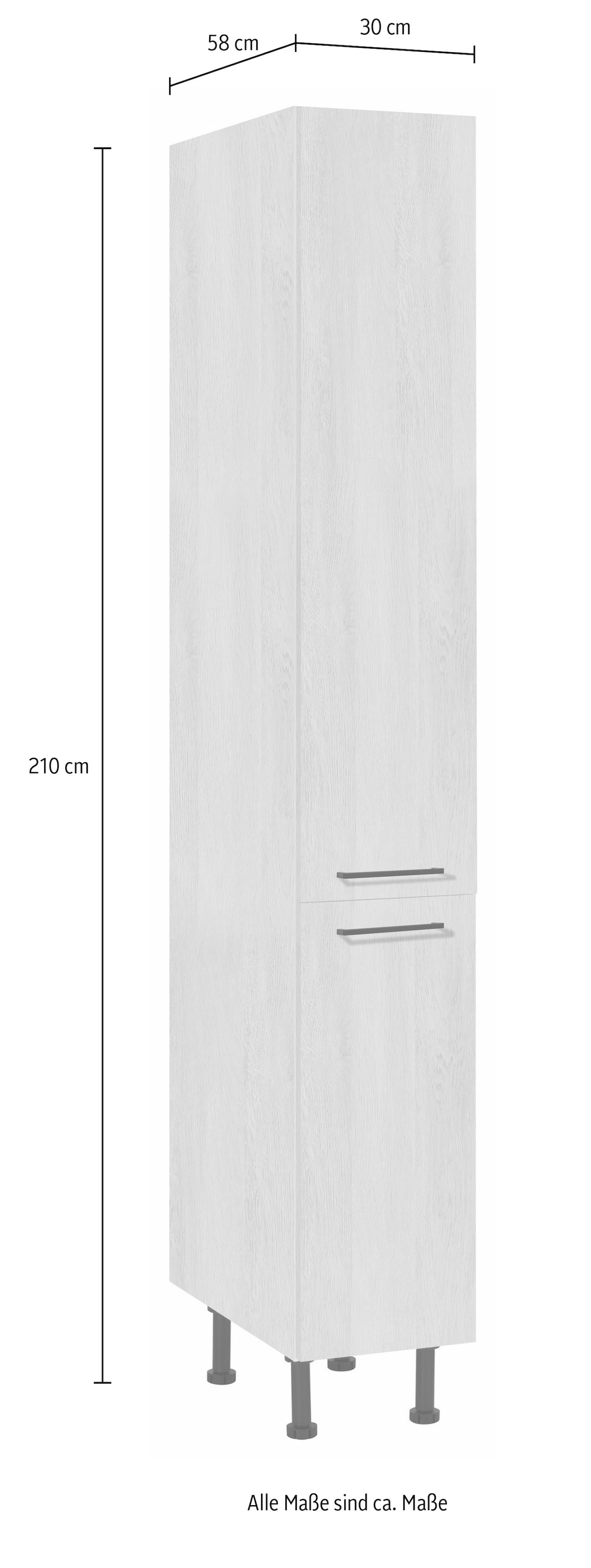 wiho Küchen Apothekerschrank »Nisos«, 30 cm breit, Soft-Close in Schubladen, verstellbare Füße, ohne Platte