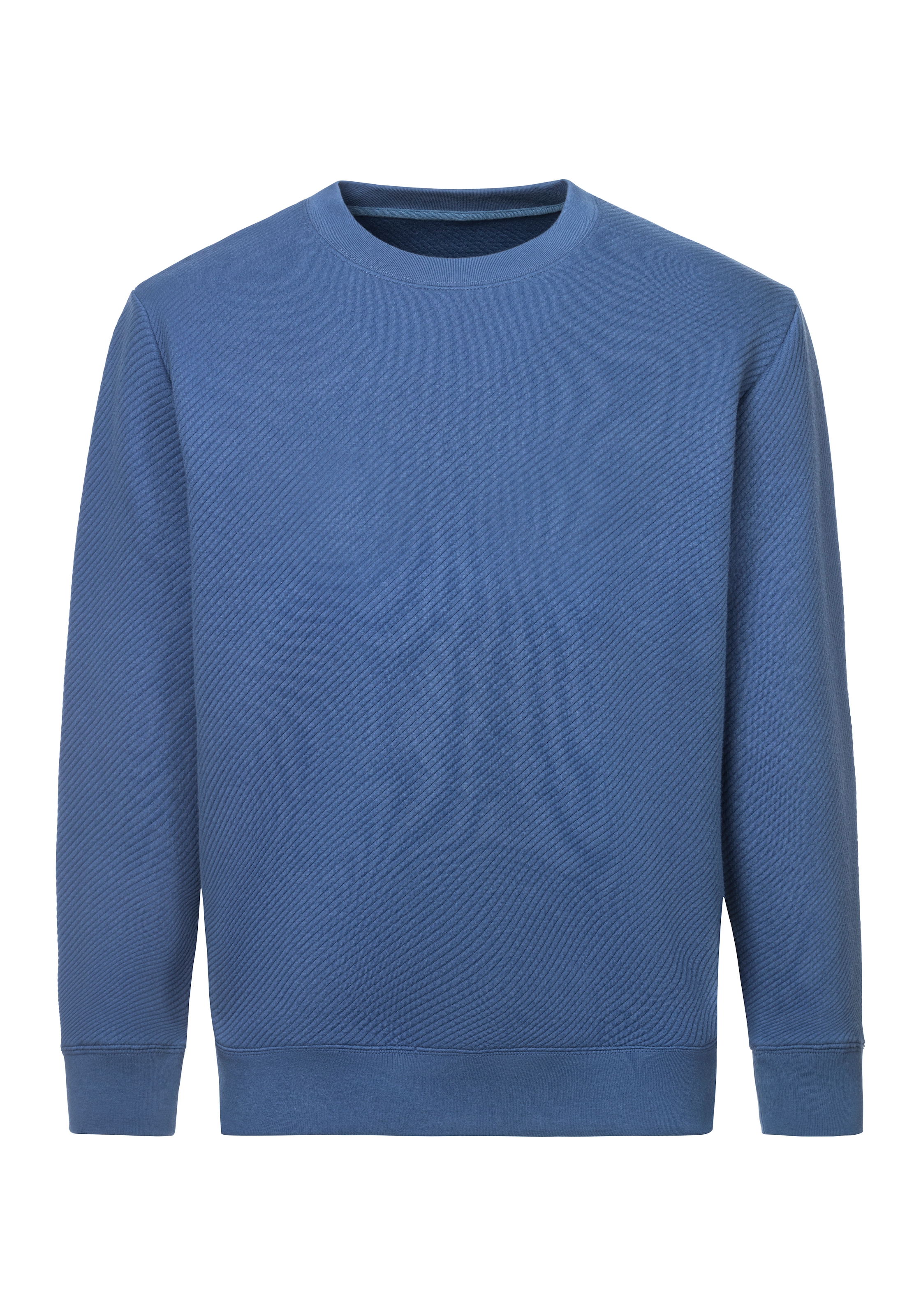John Devin Sweatshirt, Langarm, Pullover mit Struktur, Rundhals, Baumwollmischung