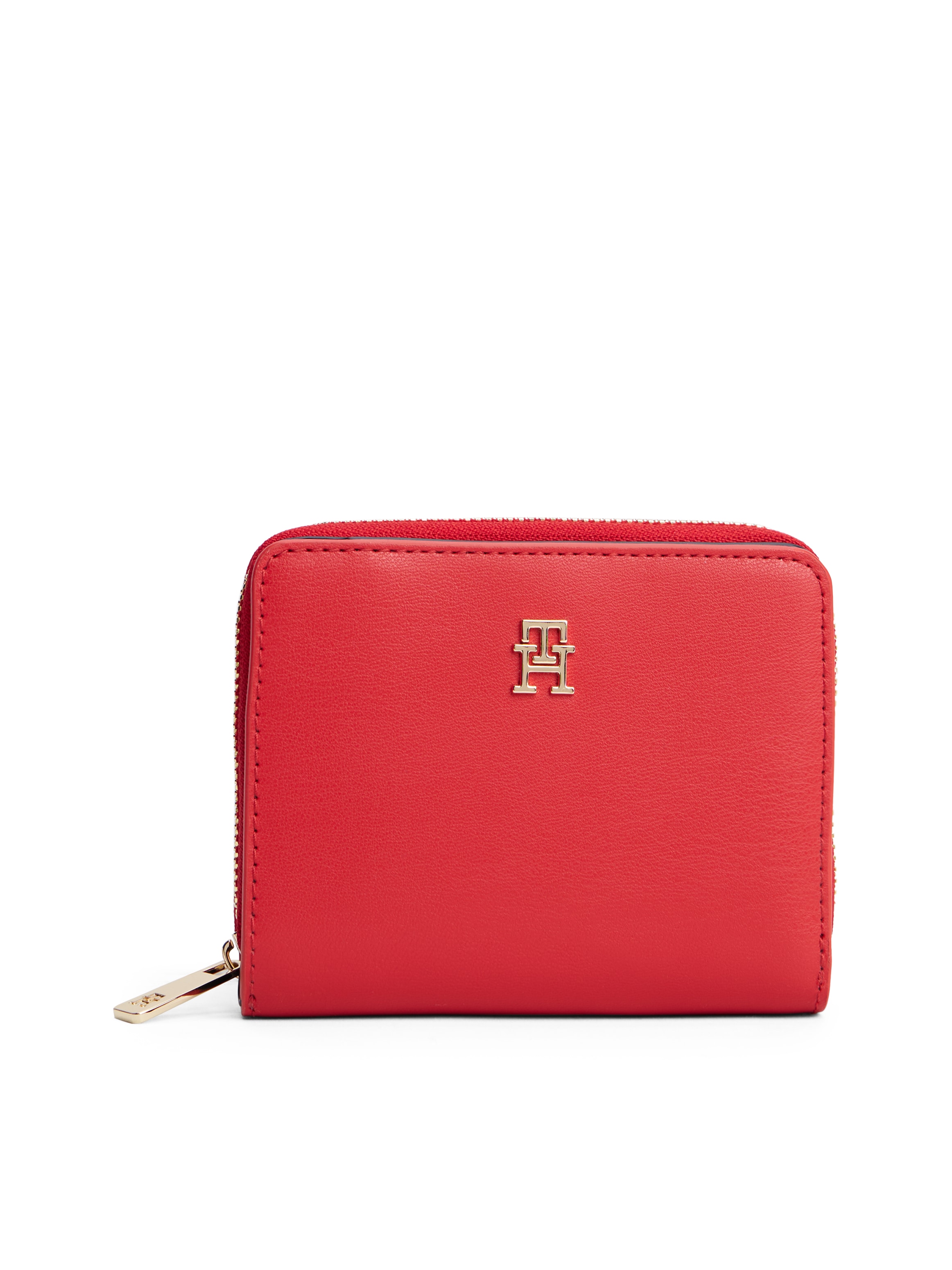 Tommy Hilfiger Geldbörse "TH ICON MED ZA FLAP", Damen Geldbeutel, Portemonnai mit edlem TH-Logoemblem