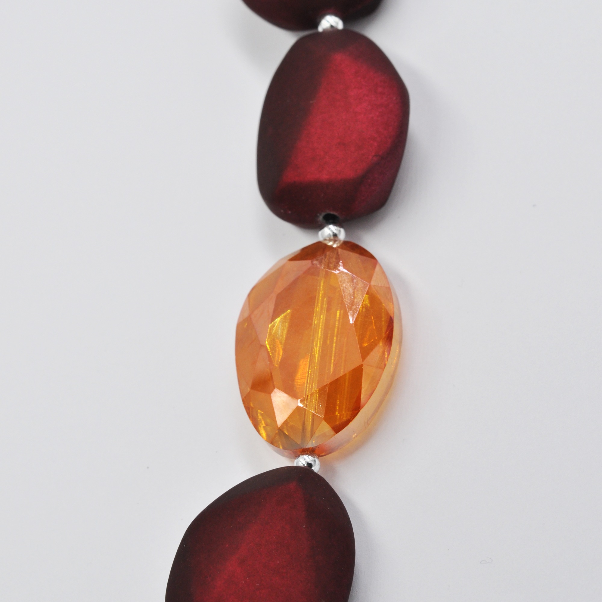 Steuer Collierkettchen »Velour Glasstein orange«