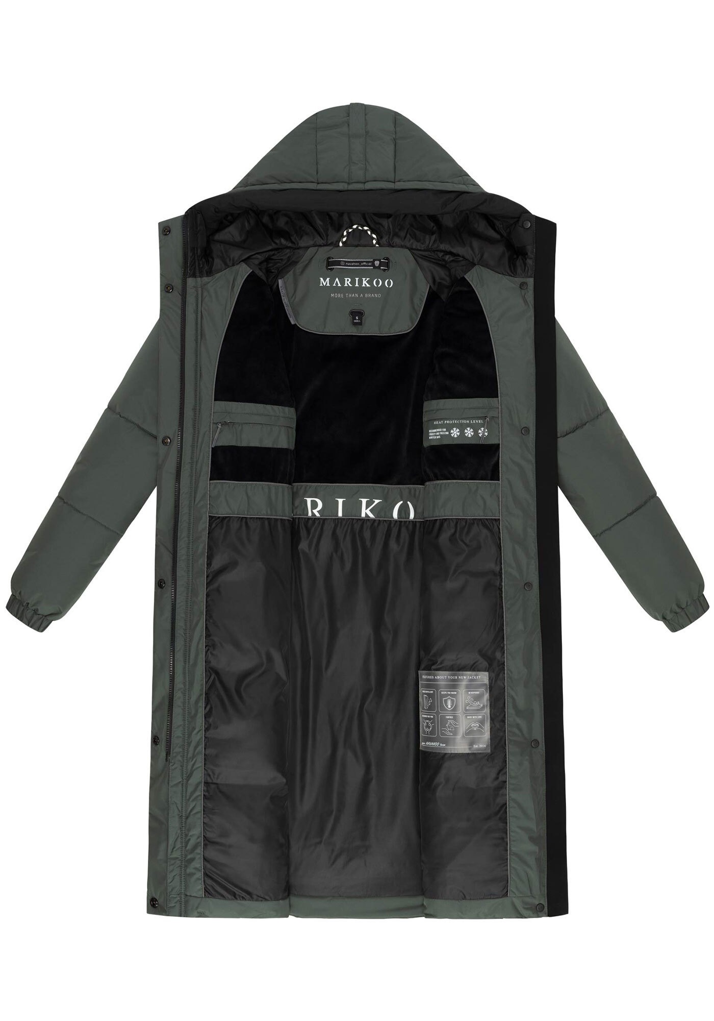 Marikoo Winterjacke »Yaskaa«, Bewegungsschlitze mit Druckknopfverschluss