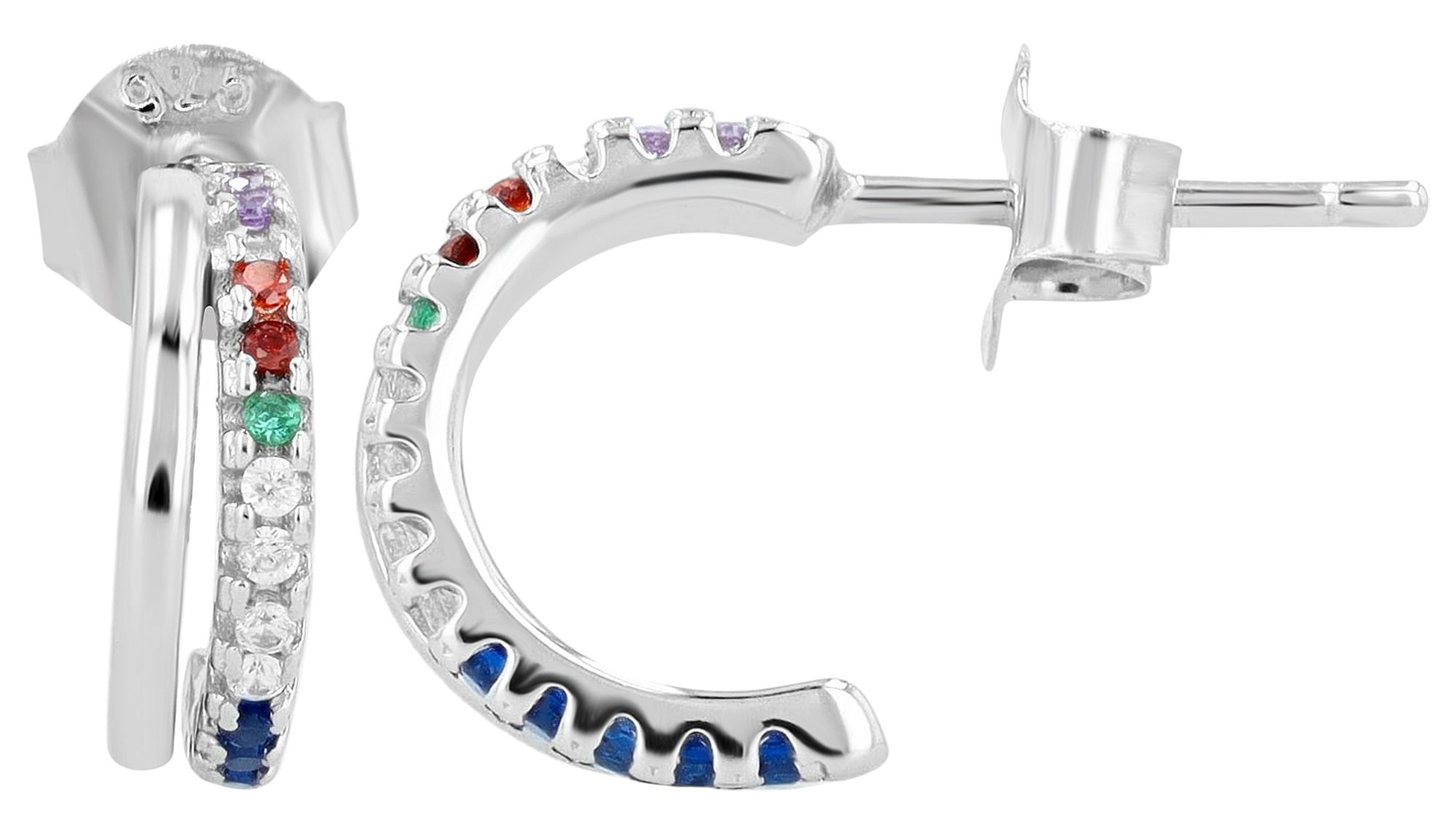 Adelia´s Paar Ohrhänger "Ohrringe – Ohrstecker aus 925 Silber mit Zirkonia" Geschenkidee: zeitlos und vielseitig