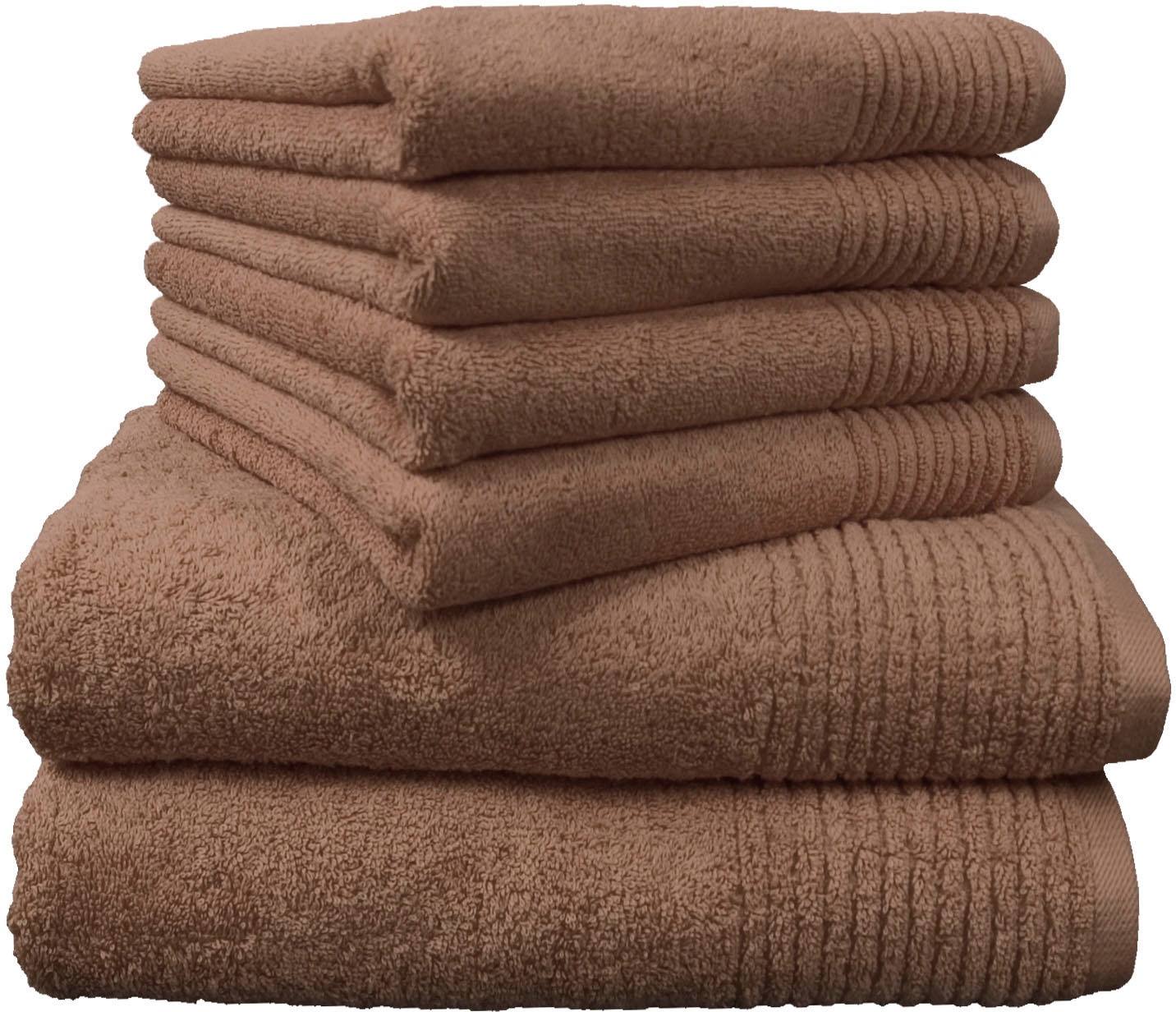 Dyckhoff Handtuch Set "Brillant" Set 6 Stk. Walkfrottee mit Streifenbordüre günstig online kaufen