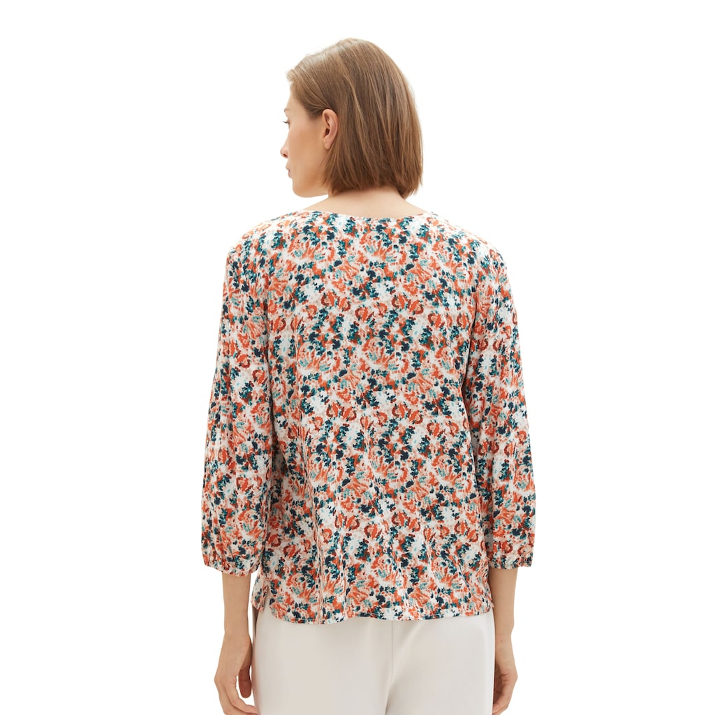 TOM TAILOR Druckbluse, mit durchgehender Knopfleiste