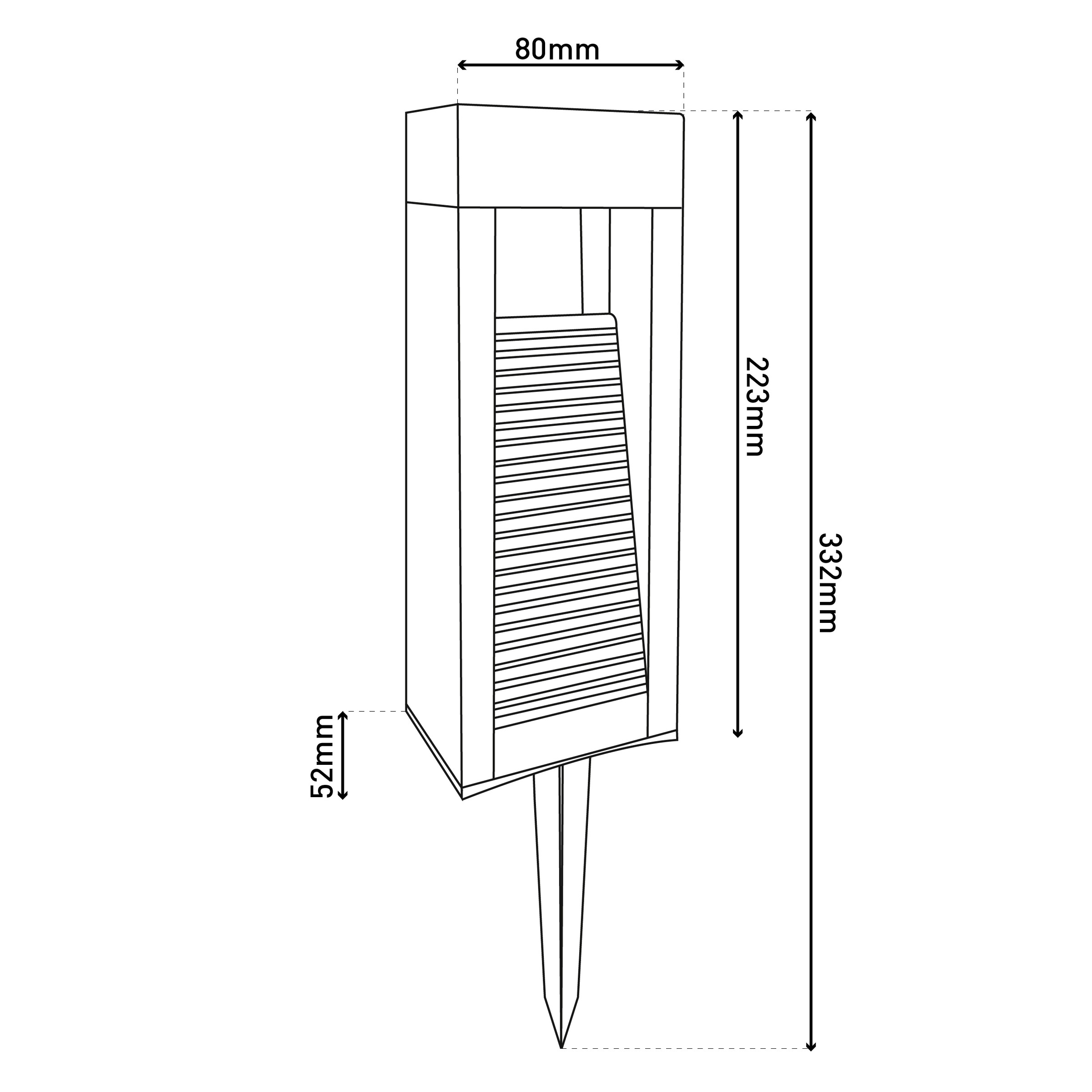 näve LED Solarleuchte »Pulheim« LED-Modul 1 Stk. Warmweiß 4er-Set Dekoleuchten inkl. Erdspieß, schwarz, LED warmweiß, H: 22,3cm