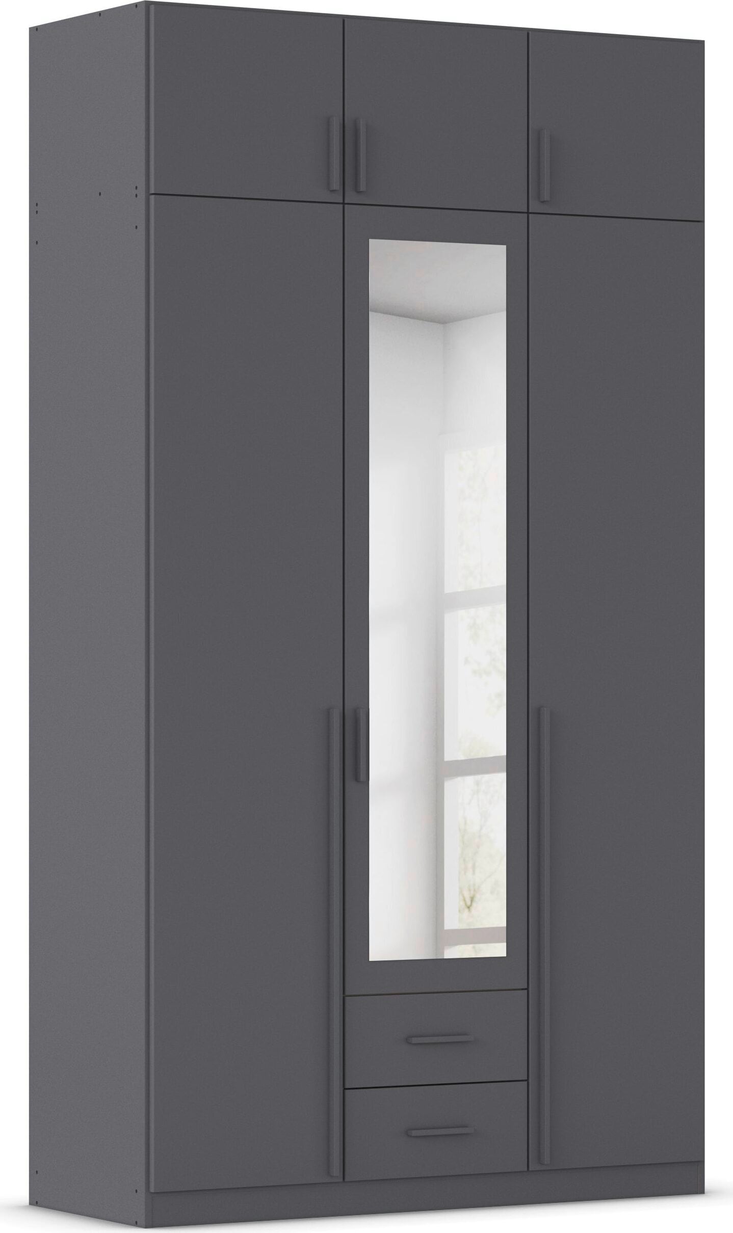 rauch Kleiderschrank "Schrank Garderobe Wäscheschrank GAMMA in 4 Breiten 91-226 cm" 3 verschiedene Ausstattungen BASIC/CLASSIC/PREMIUM (inkl. SOFT-CLOSE), mit Schubladen und Schrankaufsatz sowie Spiegel MADE IN GERMANY