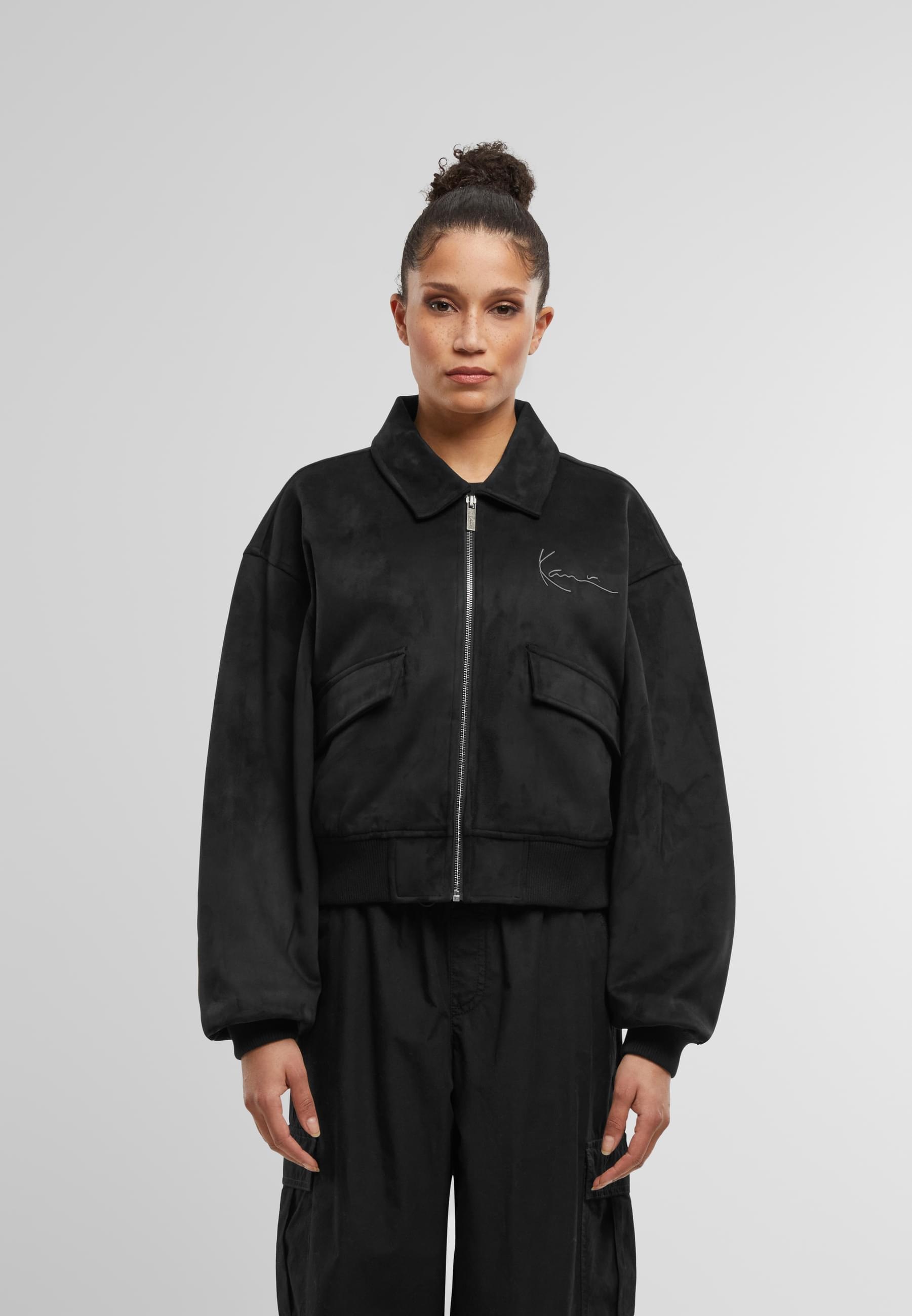 Karl Kani Bomberjacke »Karl Kani Signature Faux Suede Os Bomber Jacket«, (1 St.), ohne Kapuze