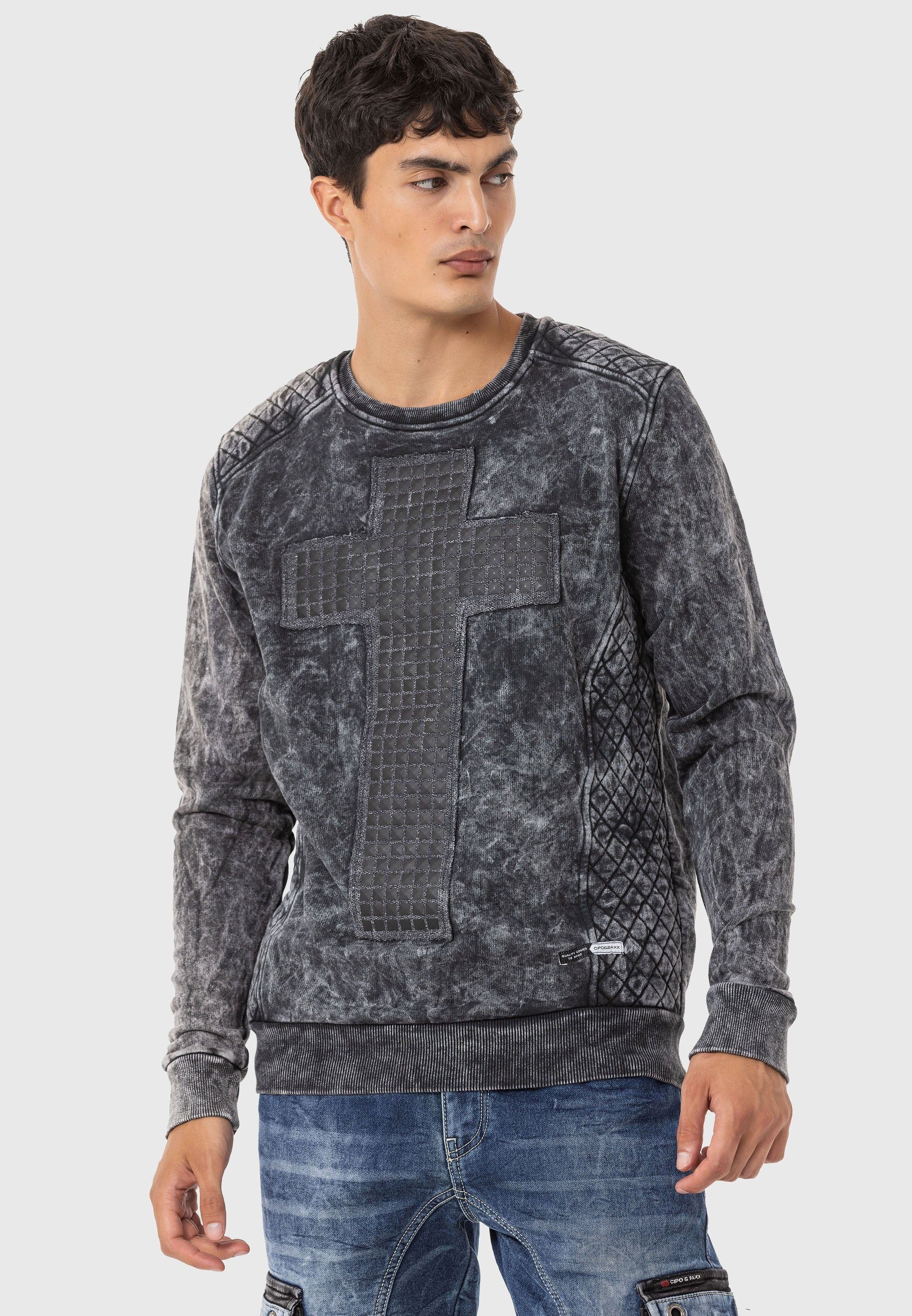 Cipo & Baxx Rundhalspullover »Pullover«, mit modischem Muster
