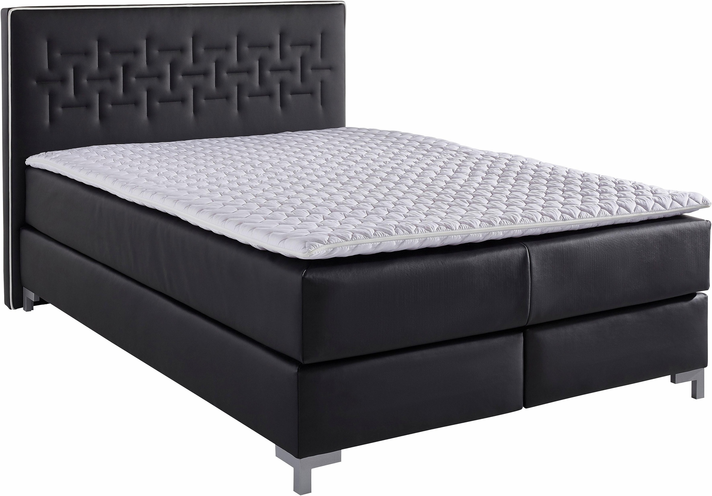 INOSIGN Boxspringbett »Coos«, mit besonderer Steppung im Kopfteil, 3 Matratzenarten, 2 Härtegrade