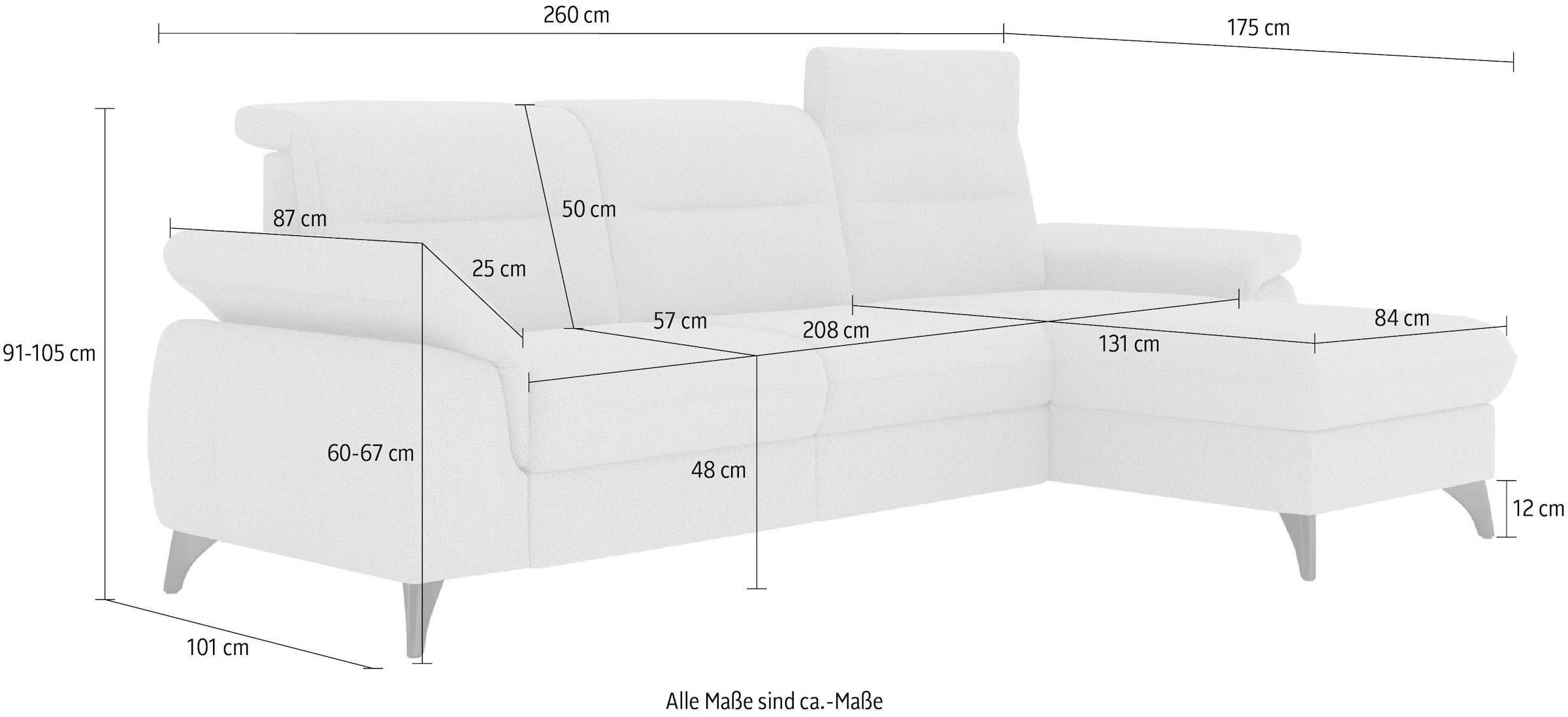 sit&more Ecksofa »Astoria L-Form«, wahlweise mit motorischer Relaxfunktion