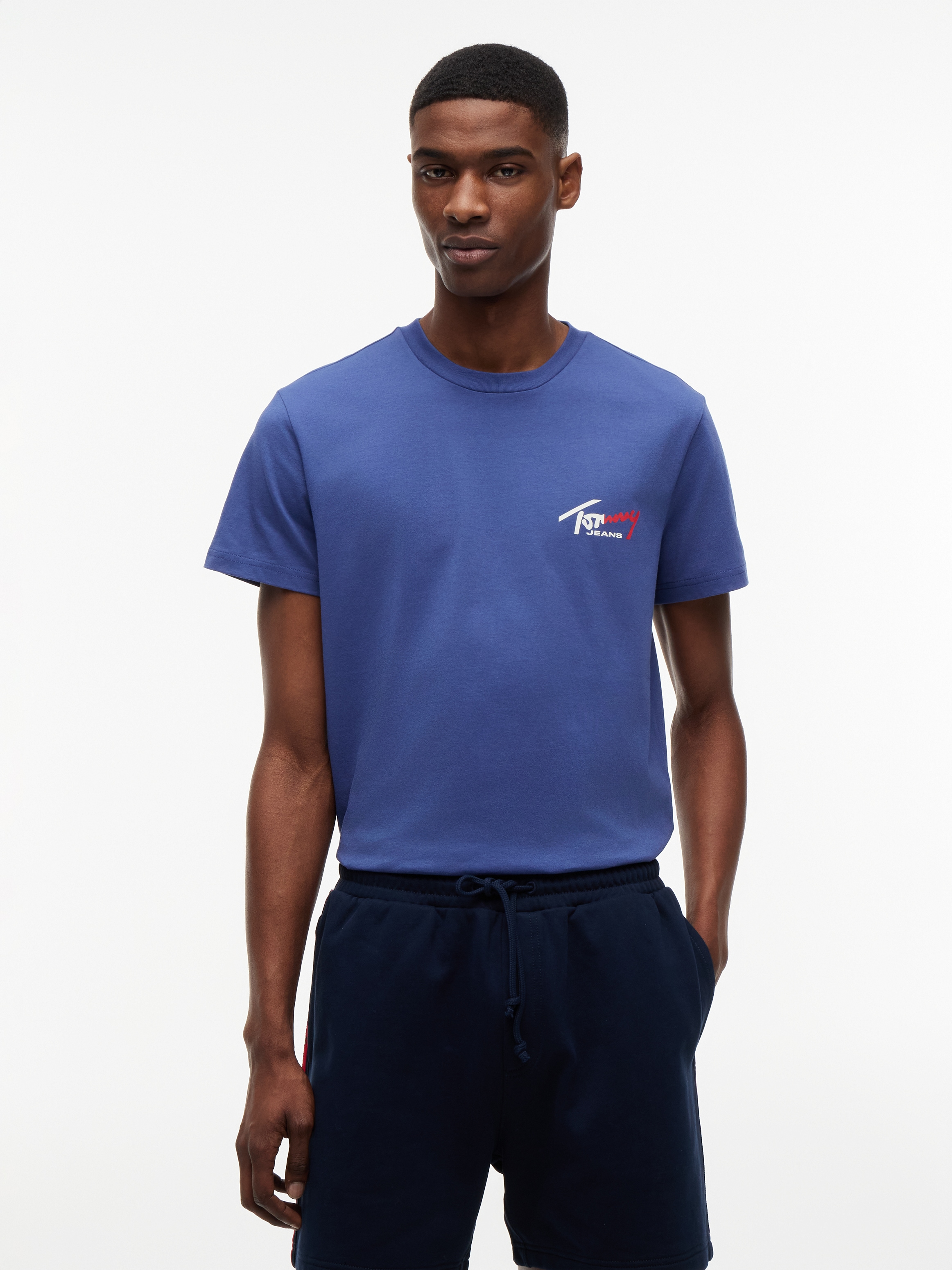 Tommy Jeans T-Shirt "TJM SLIM FIT SIGN CHEST" mit Markenprint