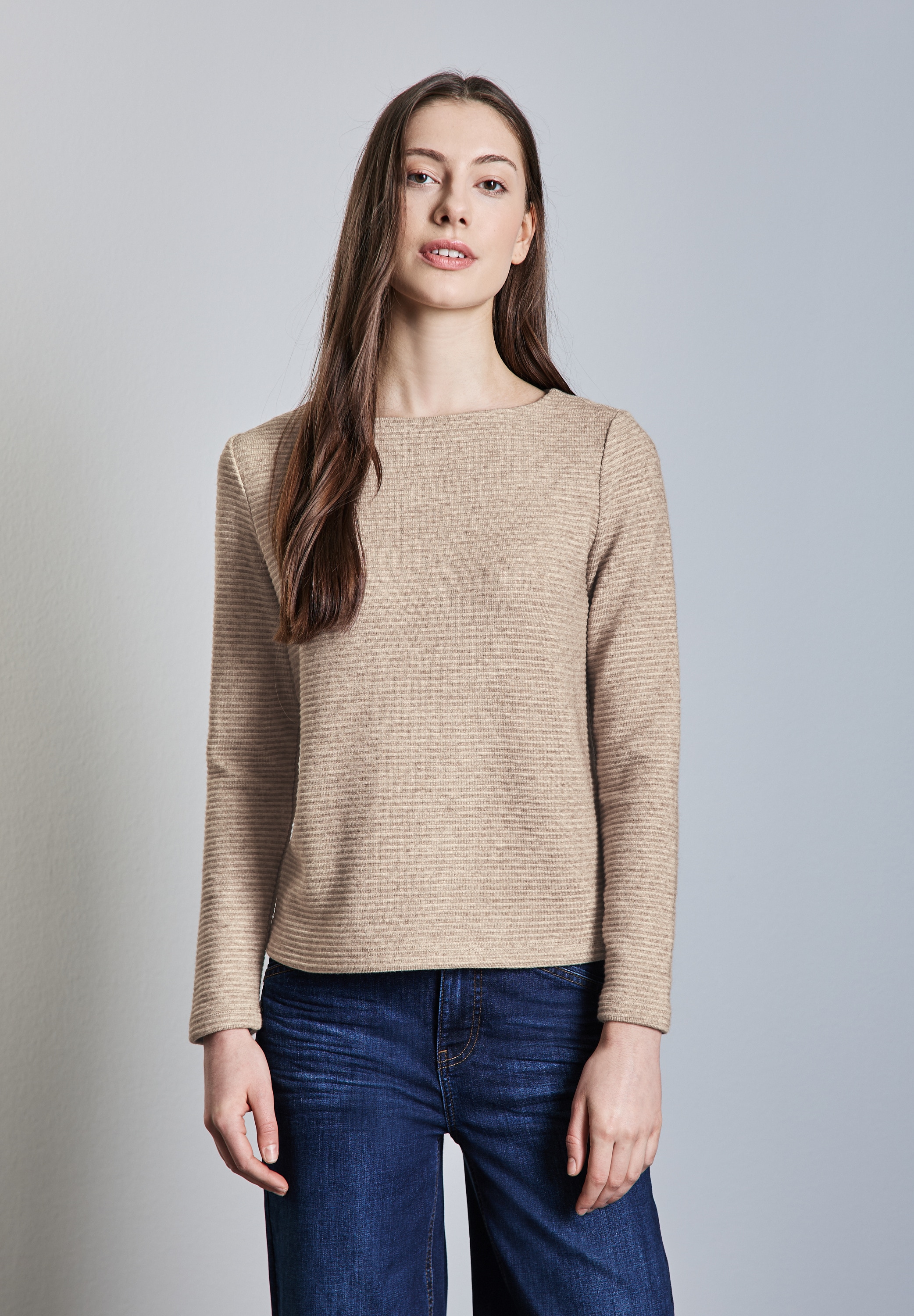 STREET ONE Langarmshirt, mit U-Boot-Ausschnitt