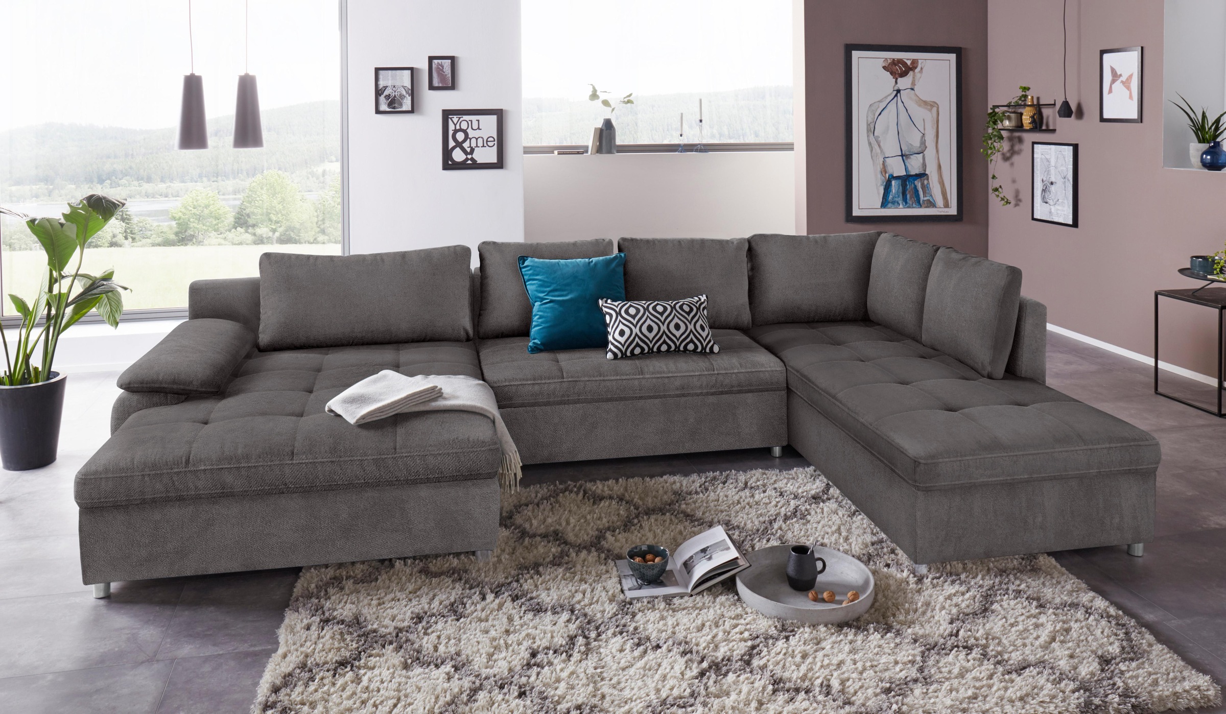 Thumbnail - sit&more Wohnlandschaft "Labene U-Form", wahlweise mit Bettfunktion und Bettkasten