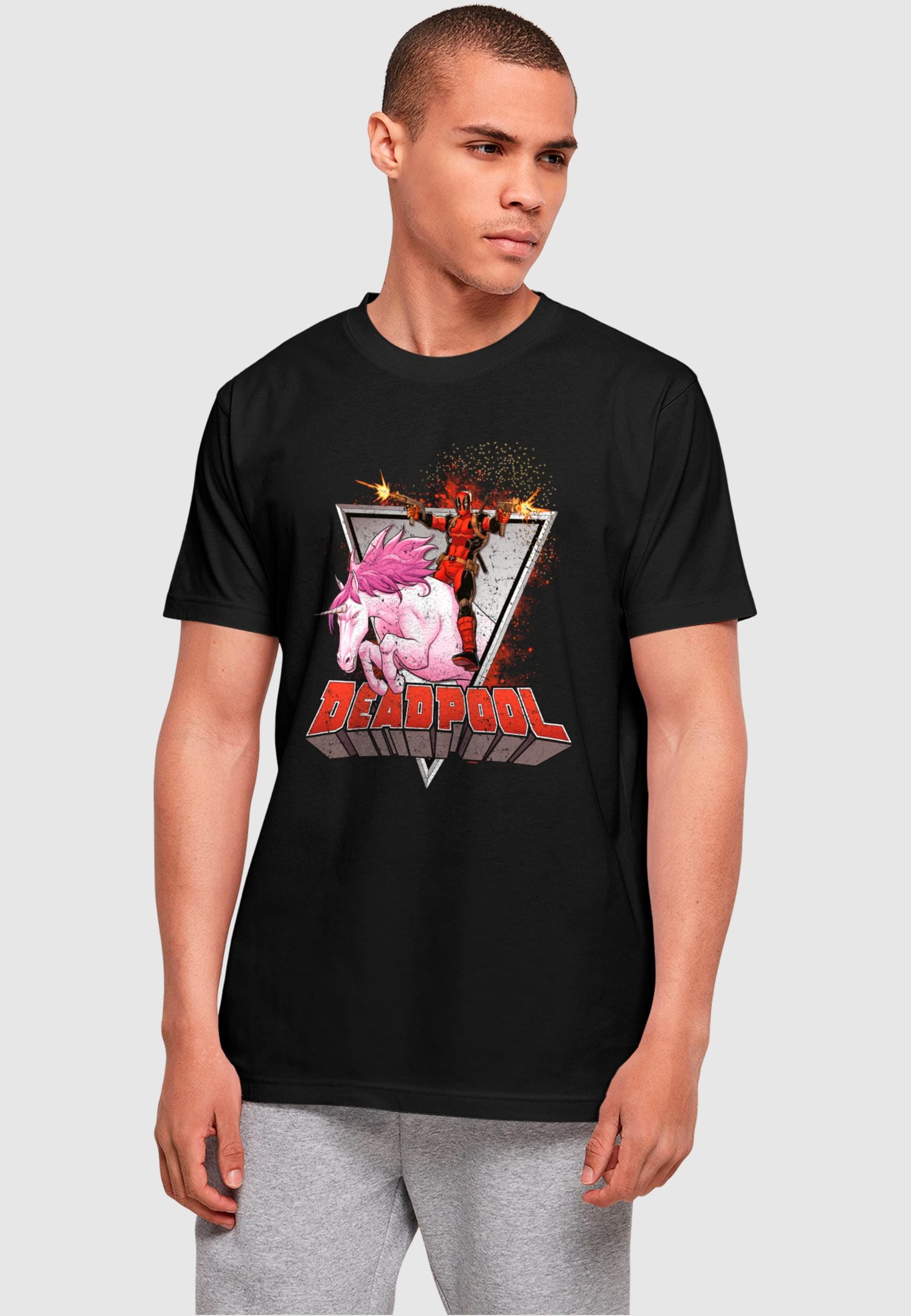 ABSOLUTE CULT T-Shirt »ABSOLUTE CULT Herren Deadpool - Rides a Unicorn T-Shirt«, (1 tlg.)