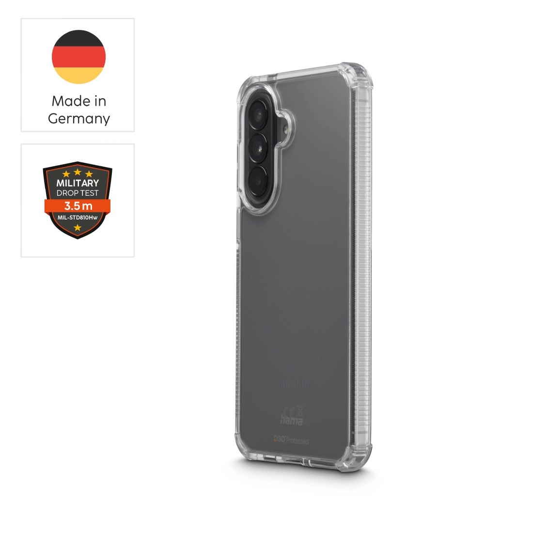Hama Handyhülle »Handyhülle mit D3O-Technologie für Samsung Galaxy A57 5G« Smartphones D3O-Technologie, Anti-Vergilbung, Fallschutz 3,5 m, Kratzschutz