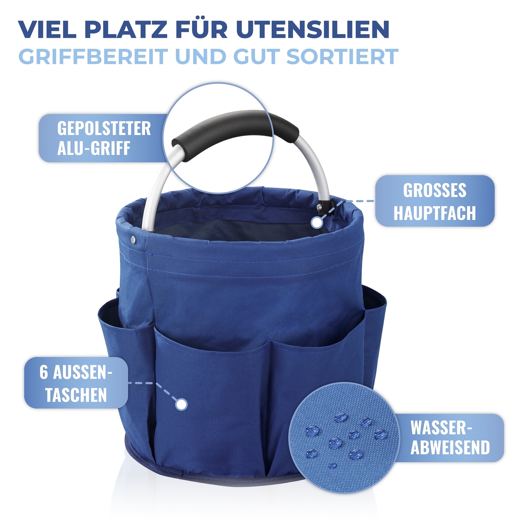 Maximex Organizer »Universal-Reinigungs-Caddy« großes Hauptfach für Reinigungsmittel, 6 Außentaschen, faltbar, 16 l