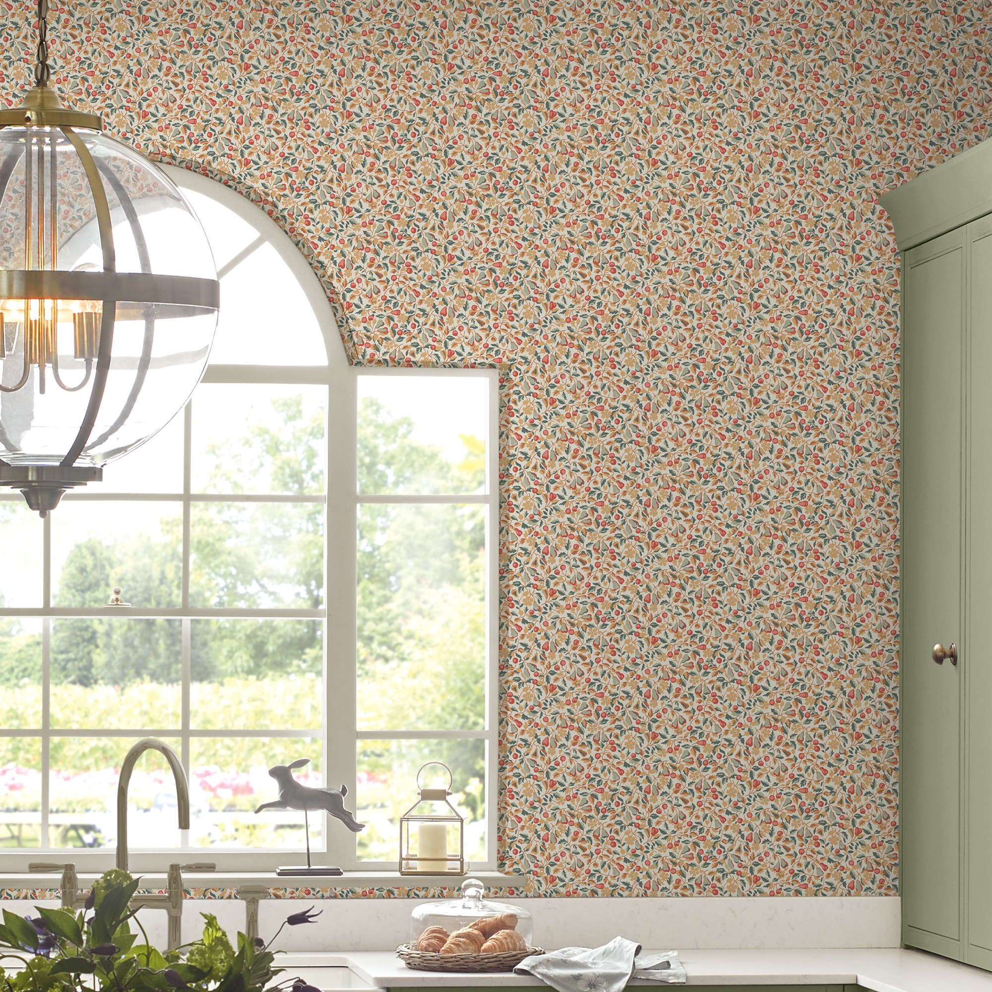 LAURA ASHLEY Vliestapete "Devrons Grove Terracota" geblümt glatt 10mx52cm (ca. 5m2)