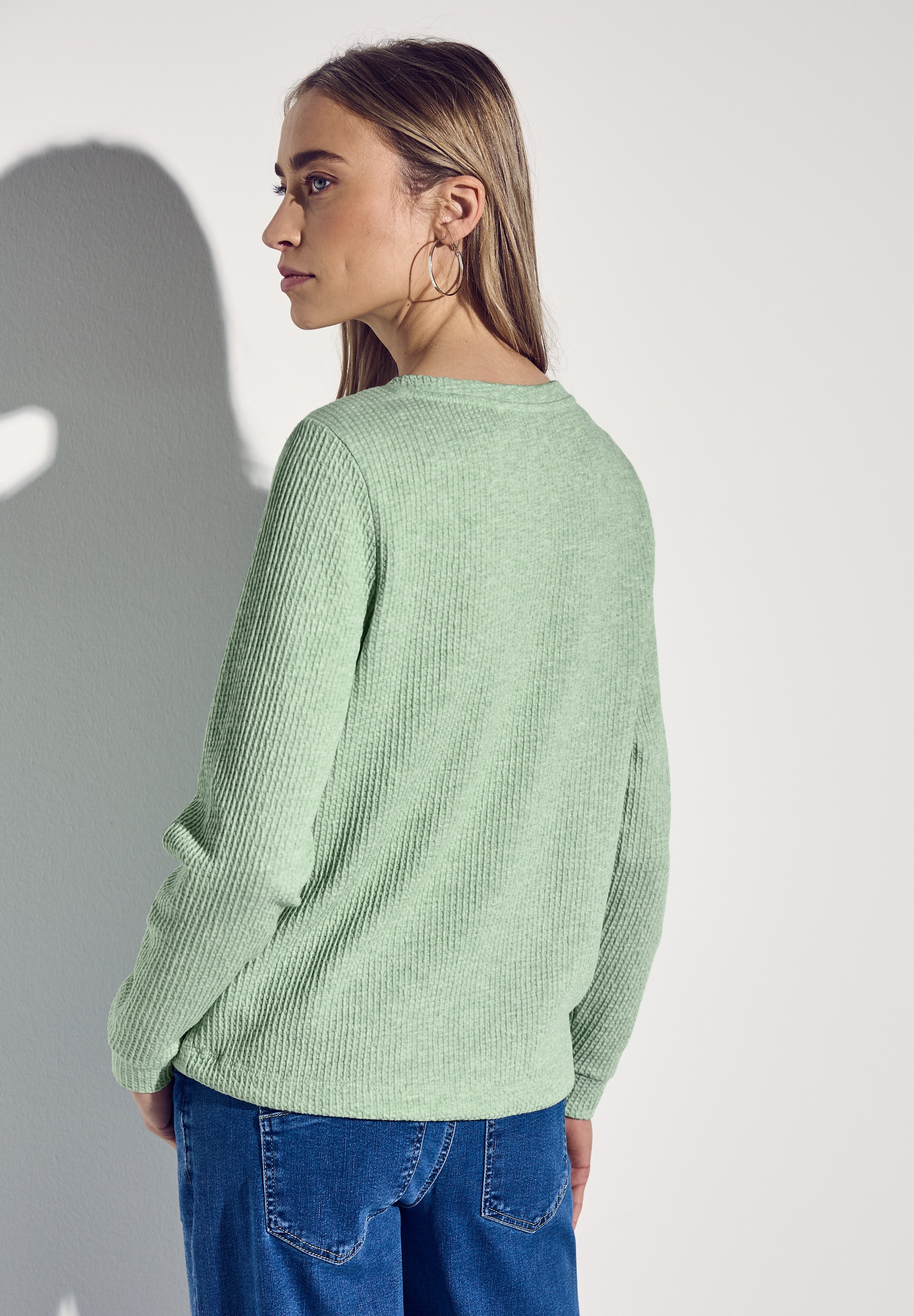STREET ONE Langarmshirt, mit Elastiksaum und Tunnelzug