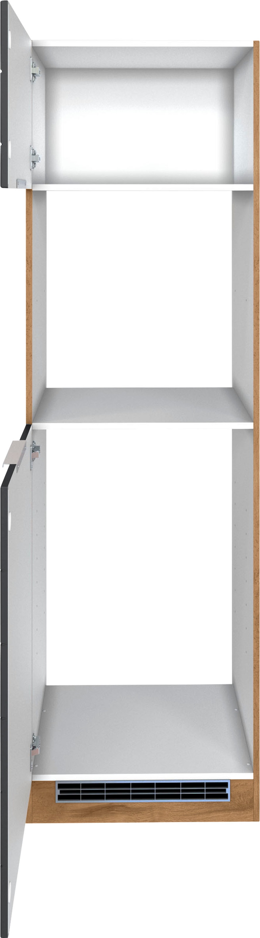KOCHSTATION Backofen/Kühlumbauschrank »KS-Luhe«, 60 cm breit, hochwertige MDF-Fronten mit waagerechter Lisene