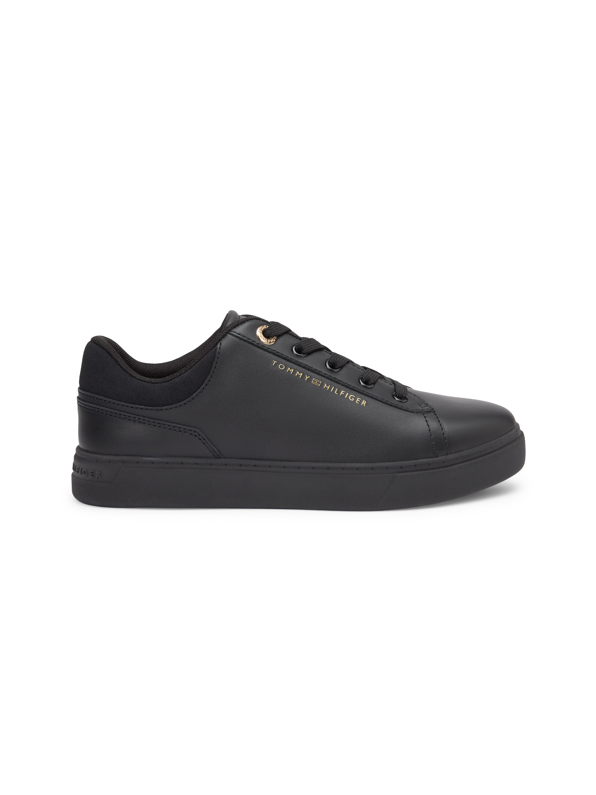 Tommy Hilfiger Casual Cupsole Platform Sneaker Black Leather Size 39 3