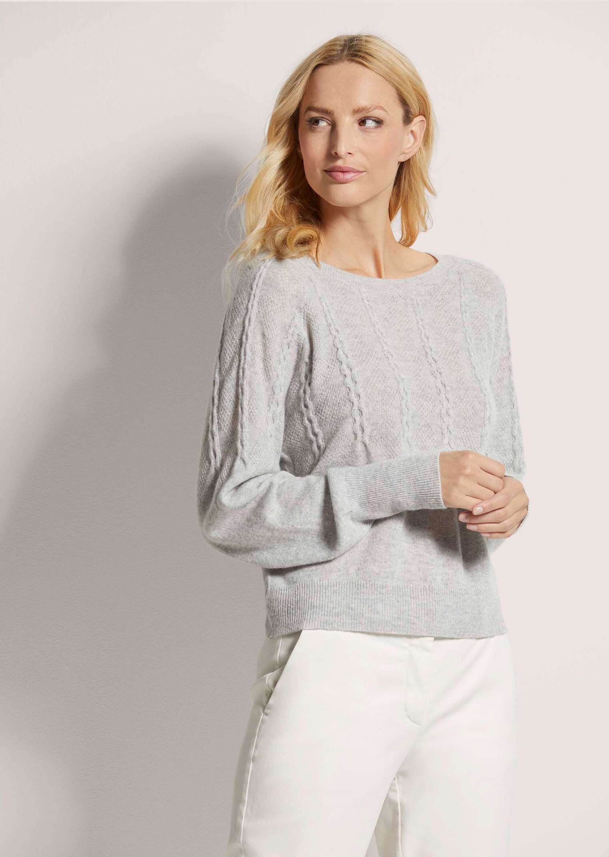 MADELEINE Longpullover "Pullover Rundhals-Pullover mit Zopfmuster" günstig online kaufen