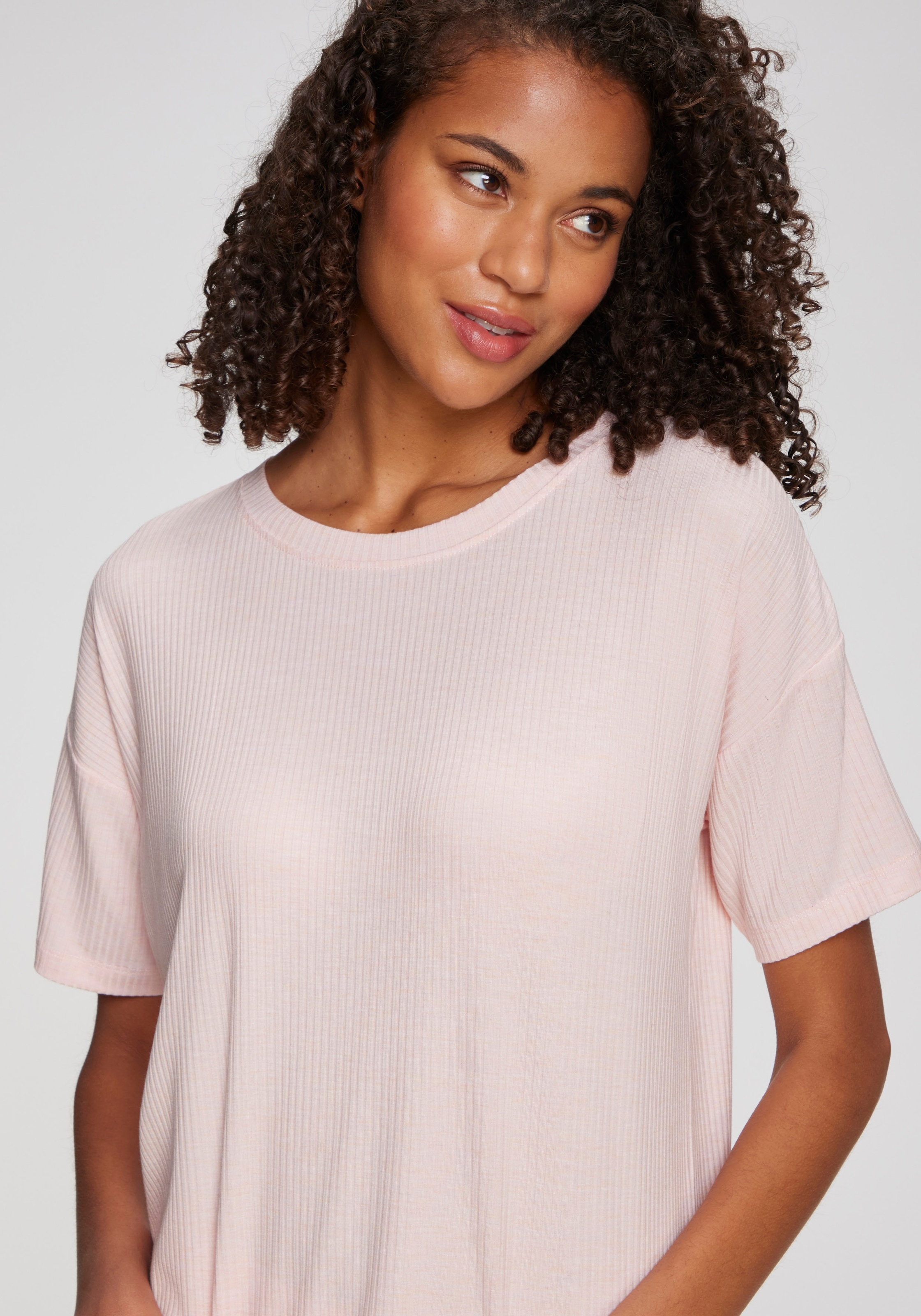 s.Oliver Pyjamaoberteil Aus weicher Rippqualität günstig online kaufen