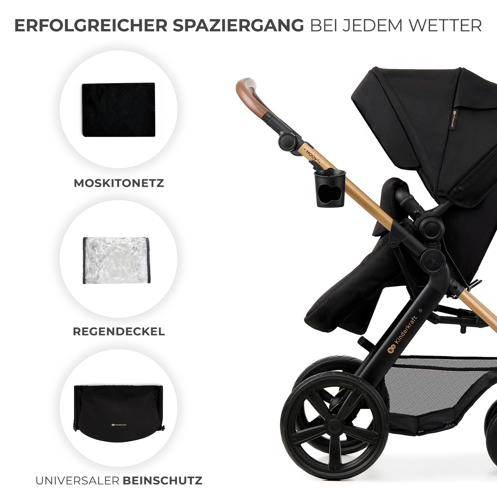 Kinderkraft Kombi-Kinderwagen »MOOV 2 3IN1«, 27 kg, mit EVA-Rädern